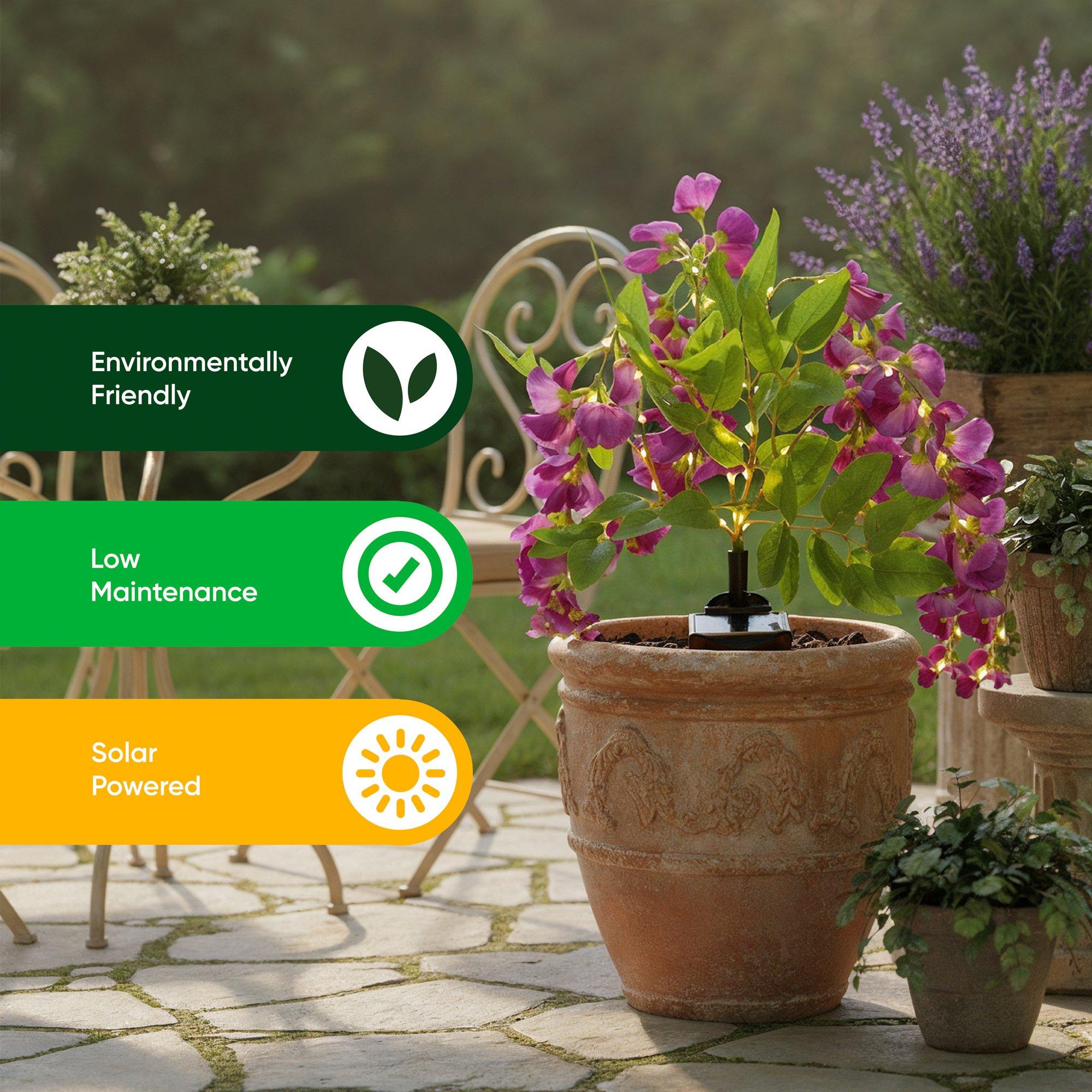 Multi - Streetwize - Wisteria Solar Lights - Stem with 4 Flowers - 7