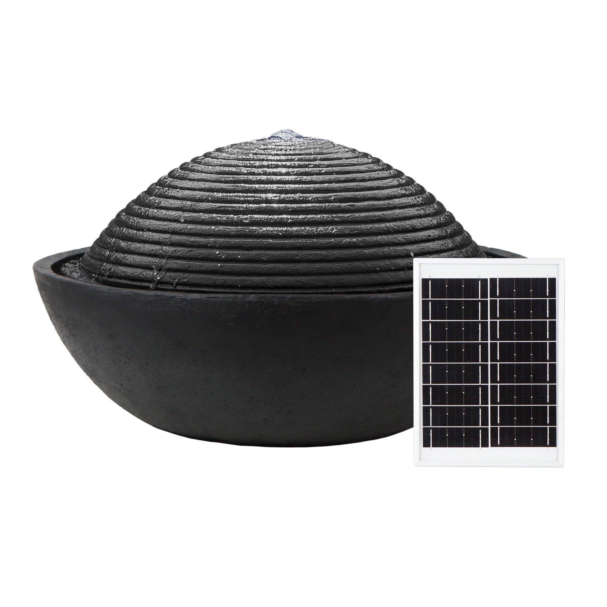 Black - Streetwize - Zen Ripple Solar Fountain - Dome Water Feature - 2
