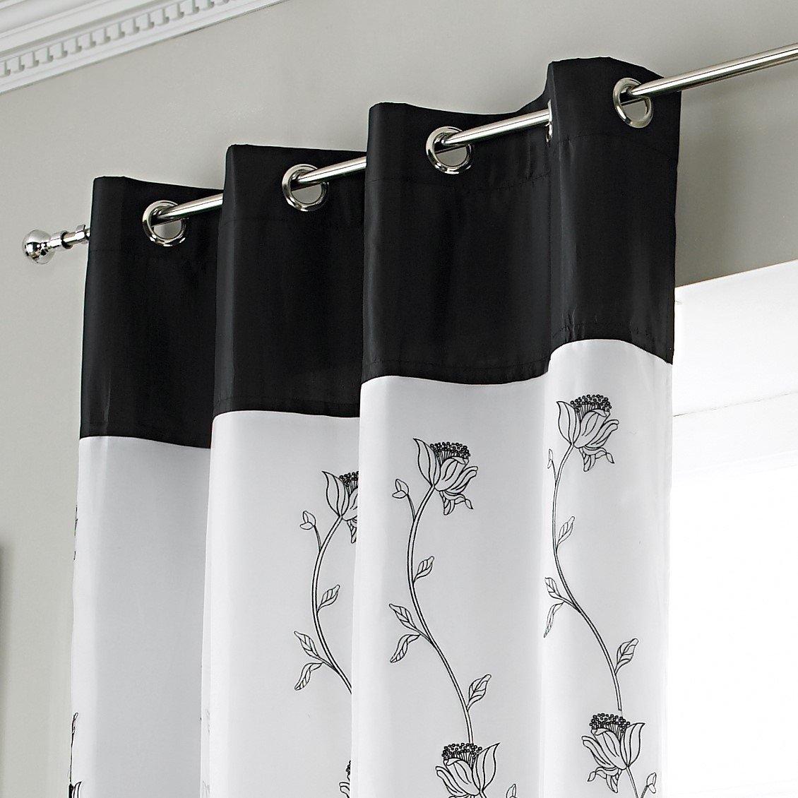 Black - Alan Symonds - Tahiti Lined Voile Curtains - 2