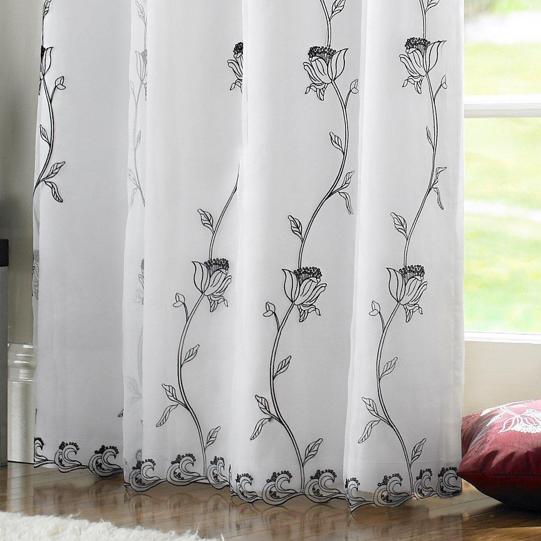Black - Alan Symonds - Tahiti Lined Voile Curtains - 3