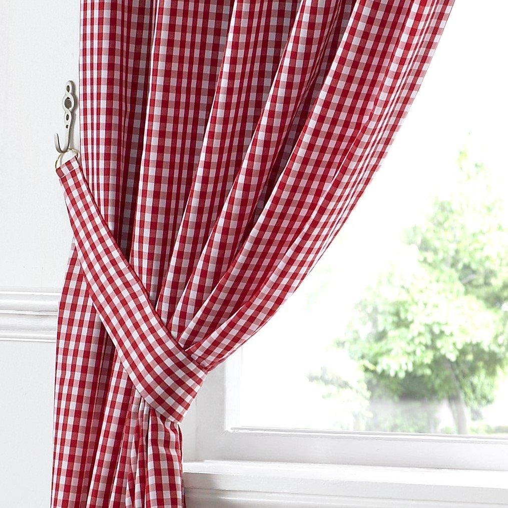 Red - Alan Symonds - Gingham Kitchen Curtains - 2