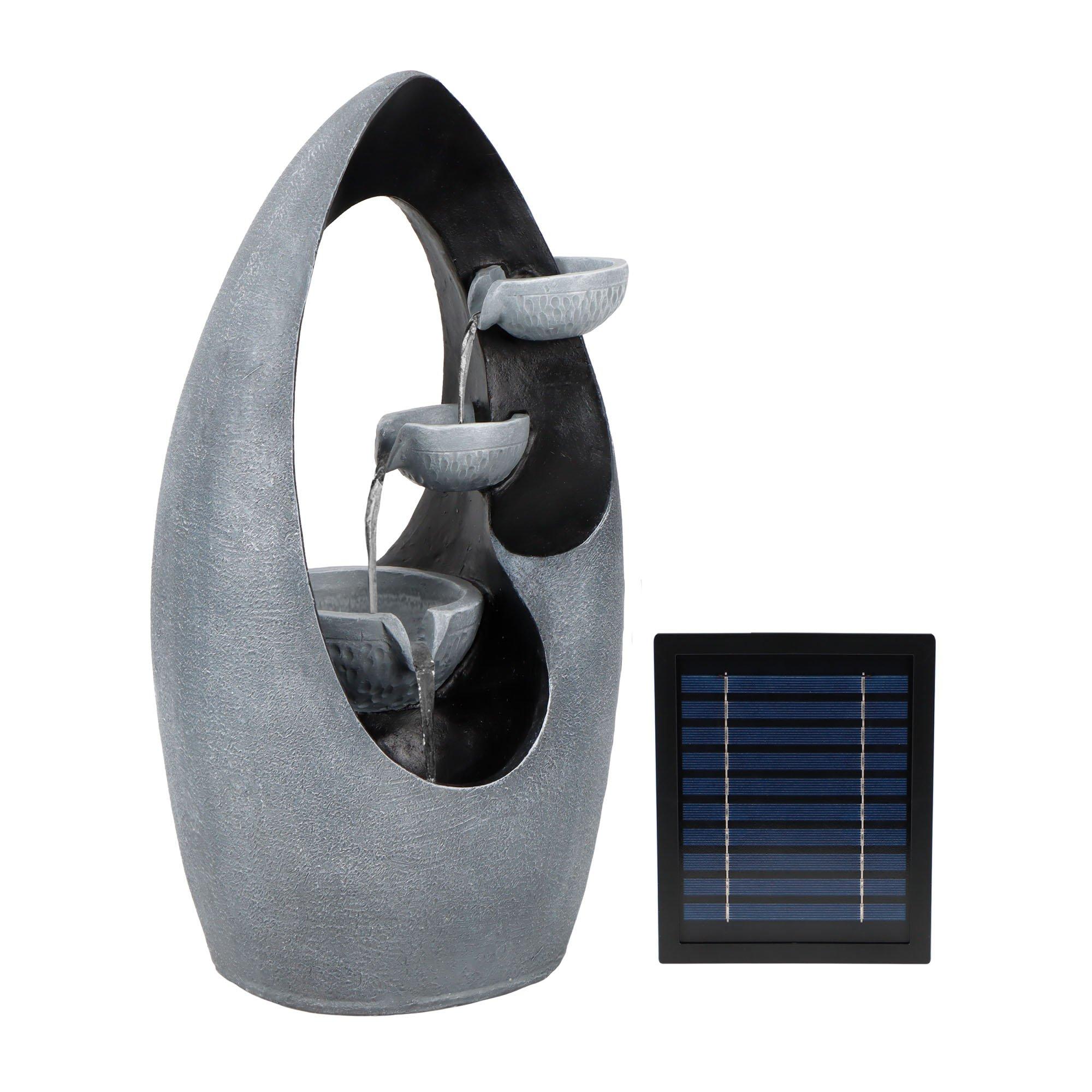 Grey - Streetwize - Infinity Loop Solar Fountain -Sculptural Water Art - 2
