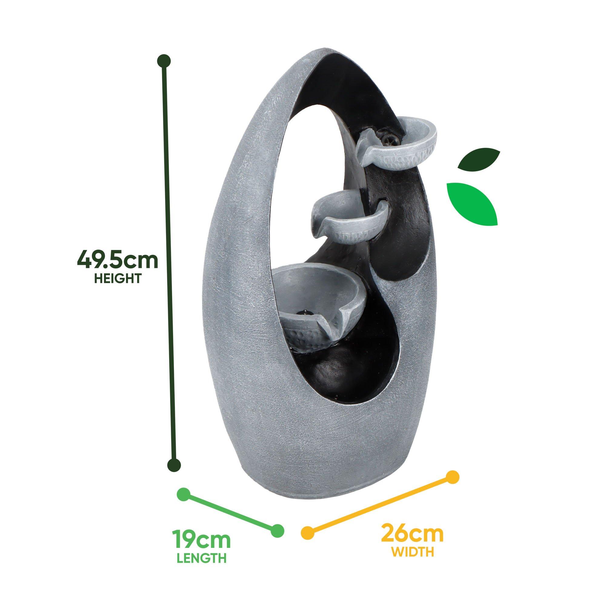 Grey - Streetwize - Infinity Loop Solar Fountain -Sculptural Water Art - 3