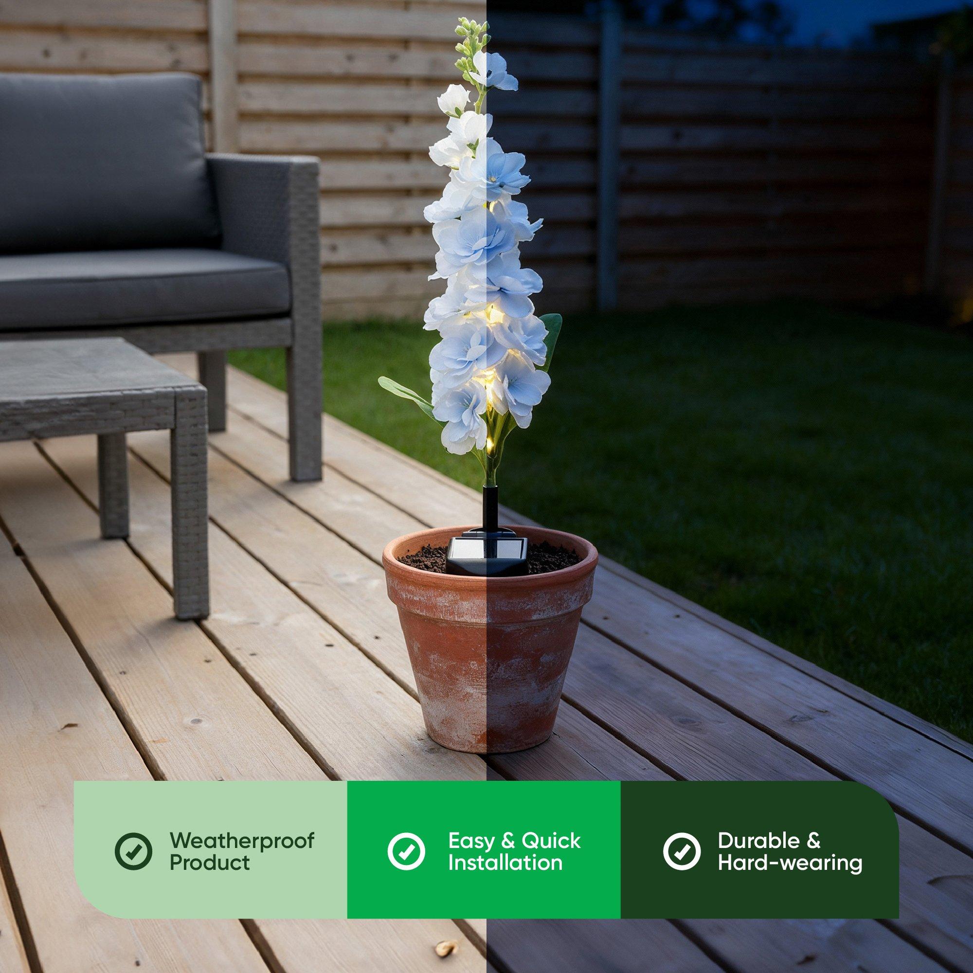 Blue - Streetwize - Blue Delphinium Solar Lights - 4