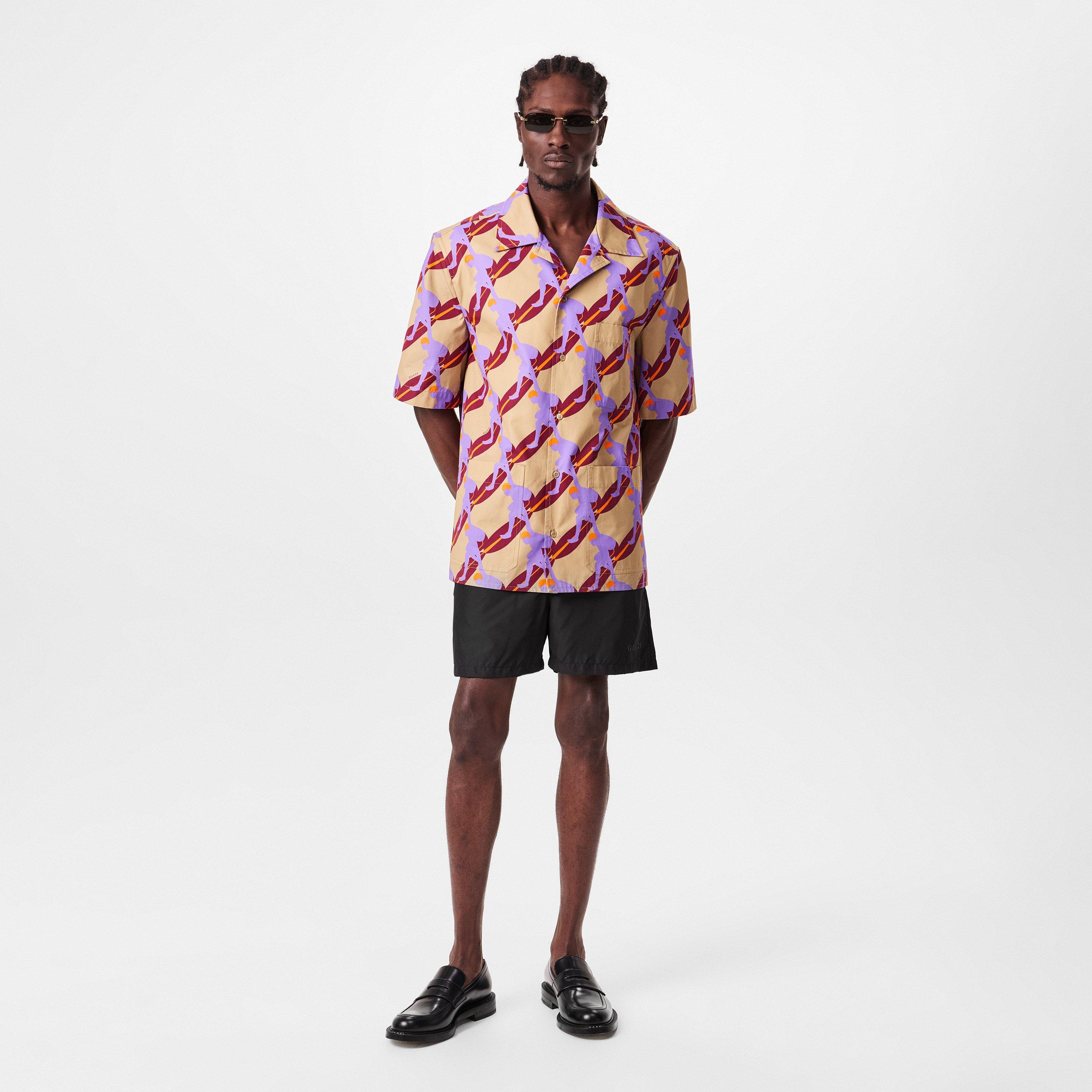 Black - Gucci - Men's Rectangular Frame Sunglasses - 6