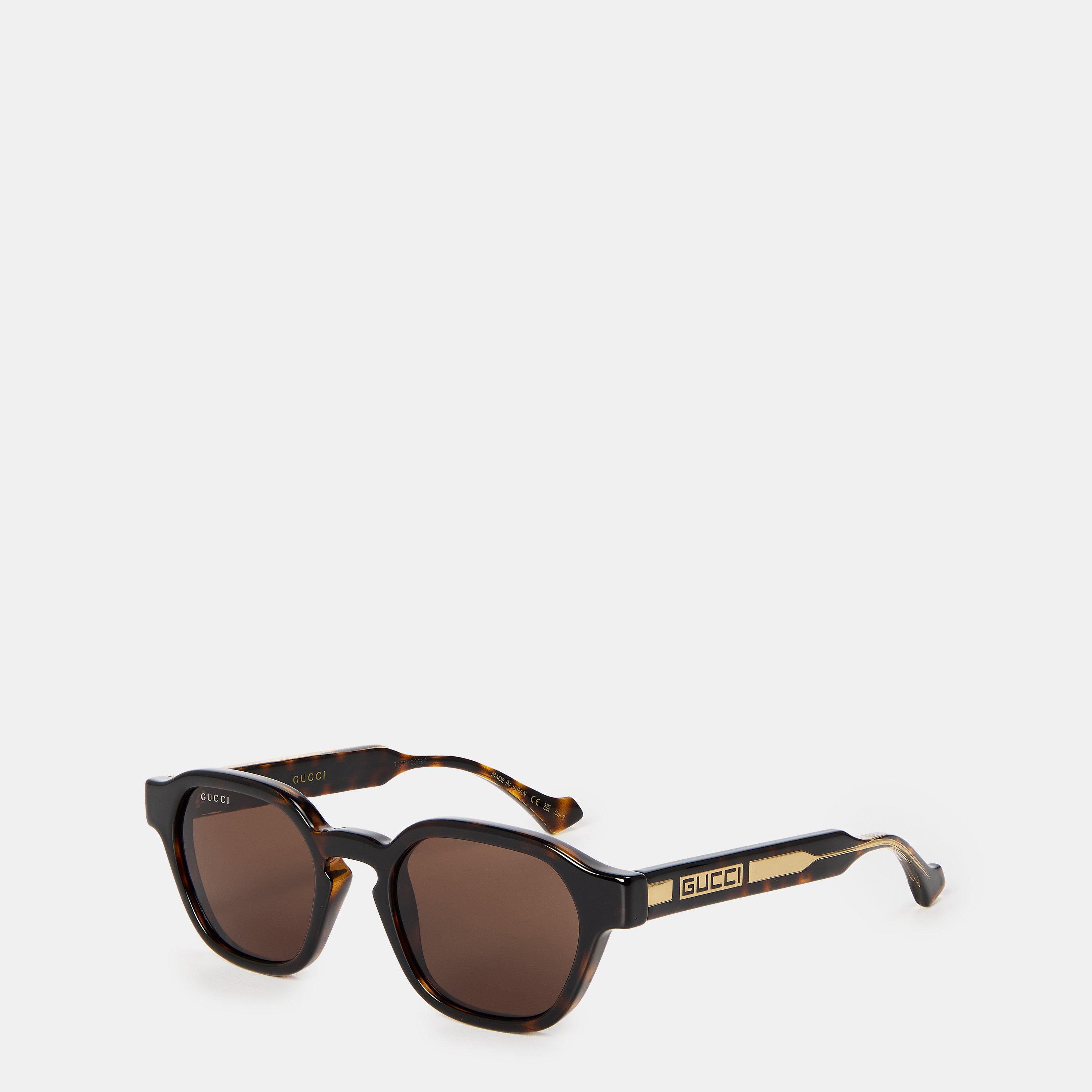 Brown - Gucci - Men's Round-Frame Sunglasses - 1