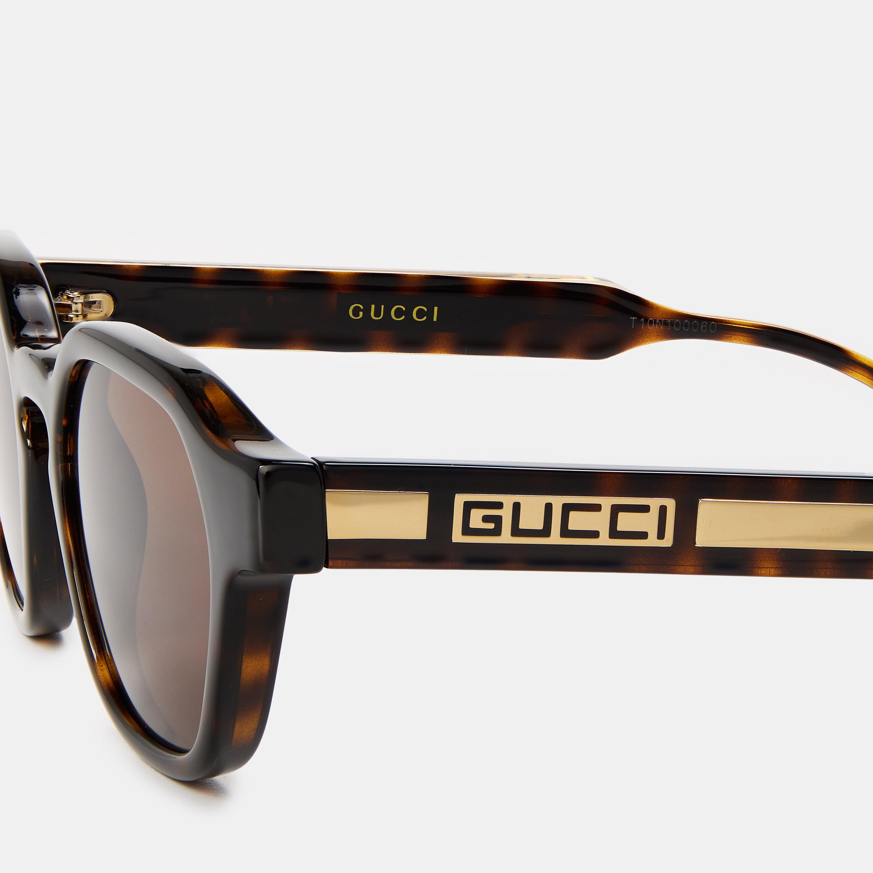 Brown - Gucci - Men's Round-Frame Sunglasses - 4