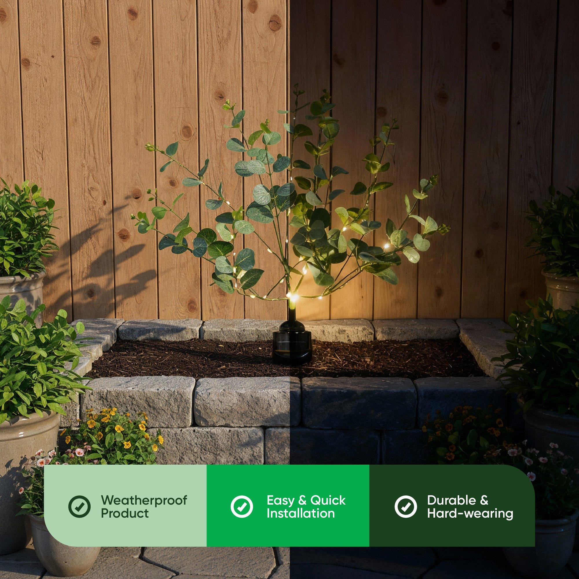 Green - Streetwize - Eucalyptus Tree Solar Lights - 4