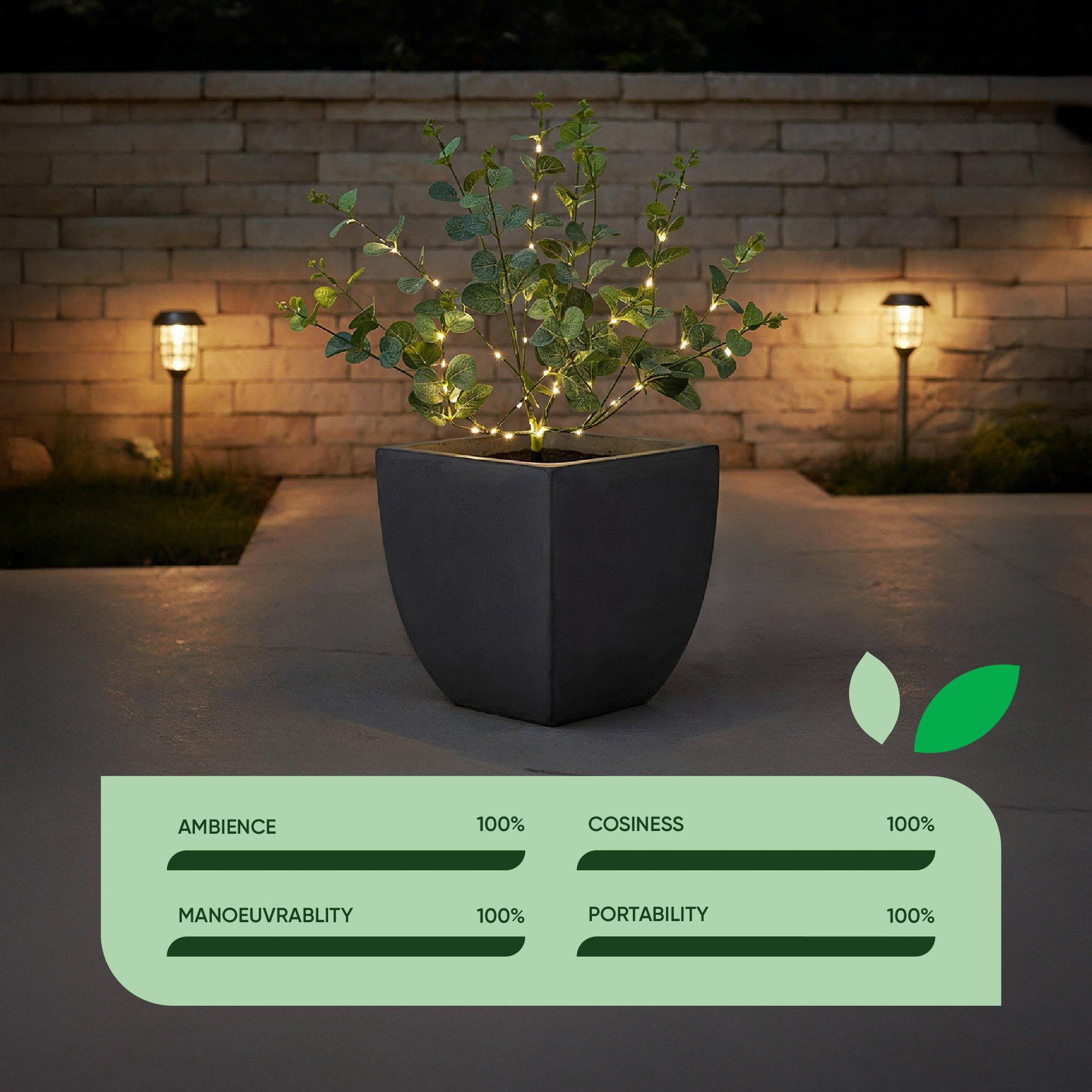 Green - Streetwize - Eucalyptus Tree Solar Lights - 6