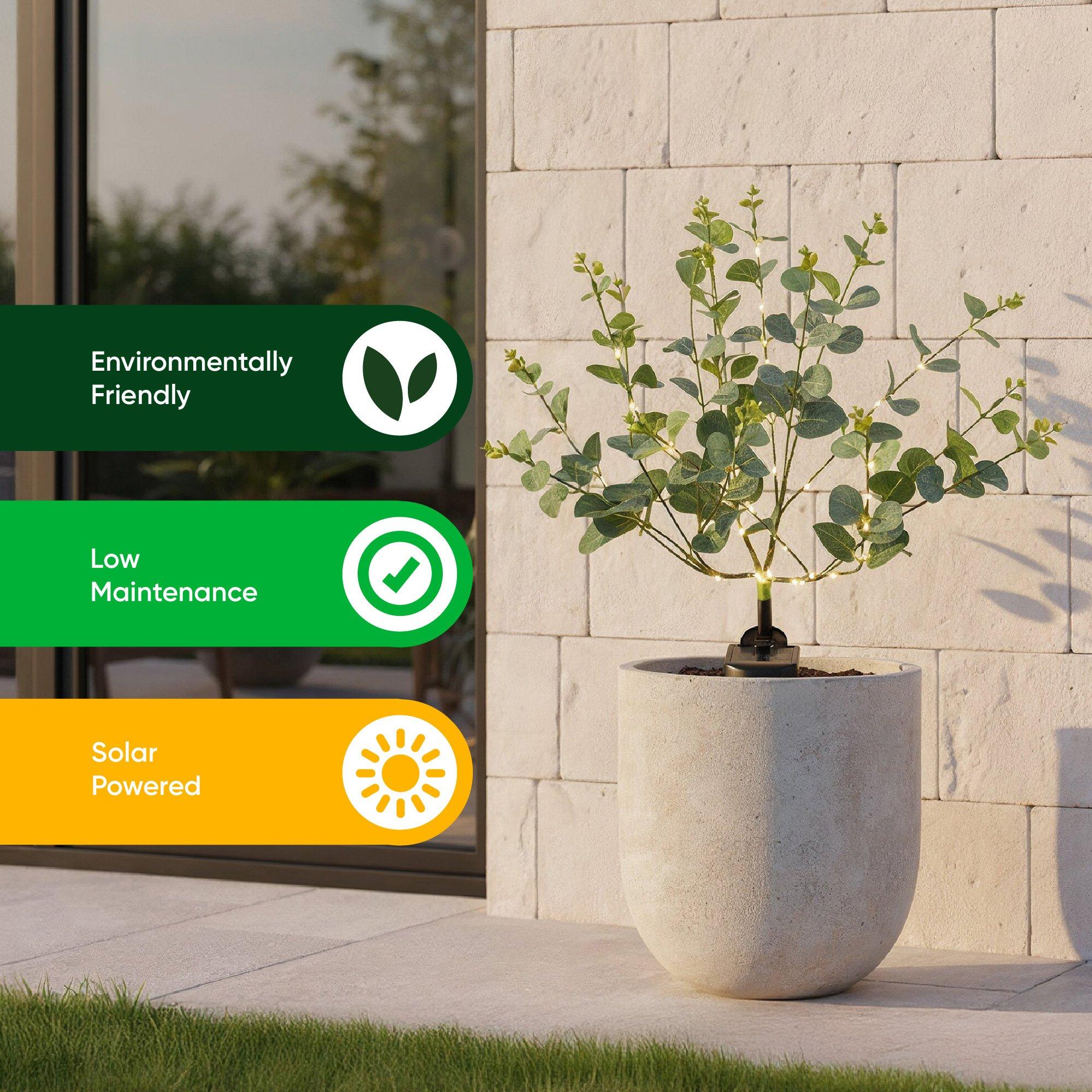Green - Streetwize - Eucalyptus Tree Solar Lights - 7