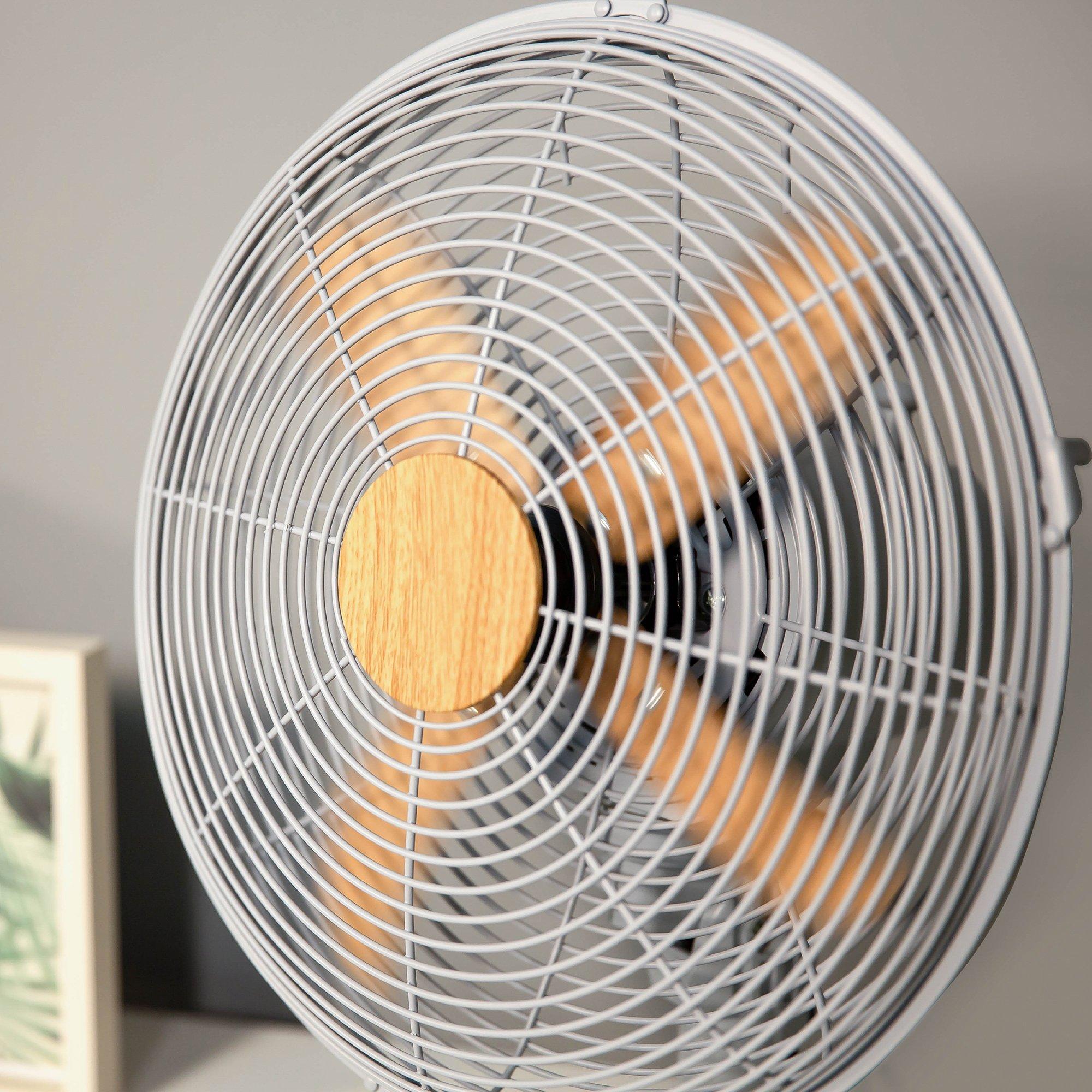 Grey With Wood - Russell Hobbs - RHMDF1201WDG 12 Scandi Desk Fan - 4