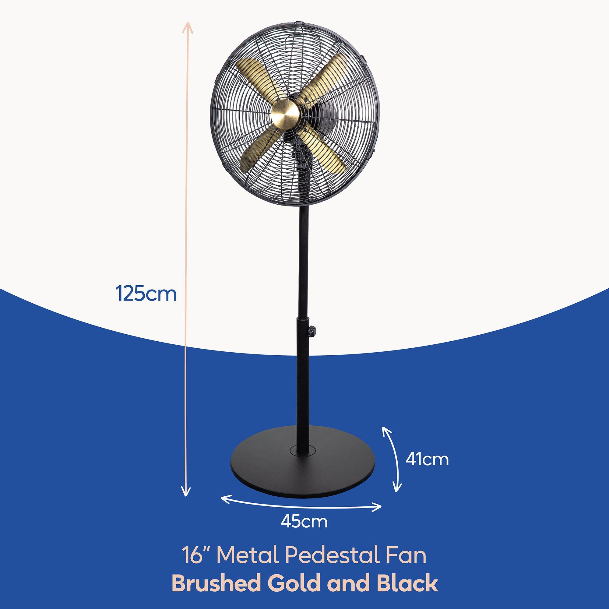 Black - Russell Hobbs - RHMPF1601BG 16” Metal Pedestal Fan - 2
