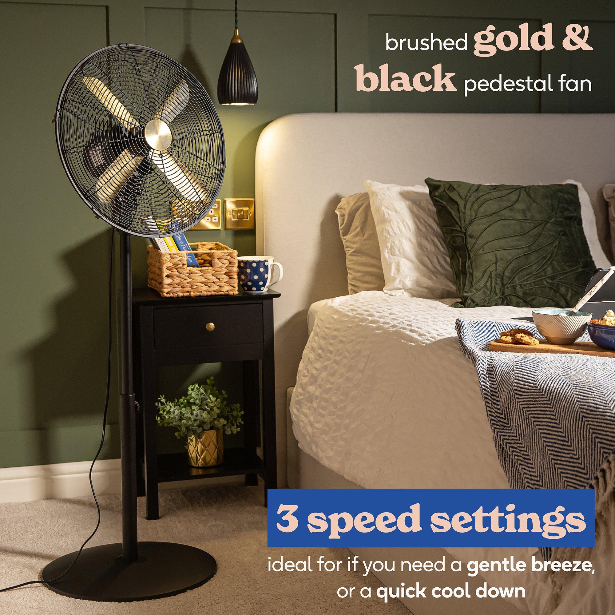 Black - Russell Hobbs - RHMPF1601BG 16” Metal Pedestal Fan - 3