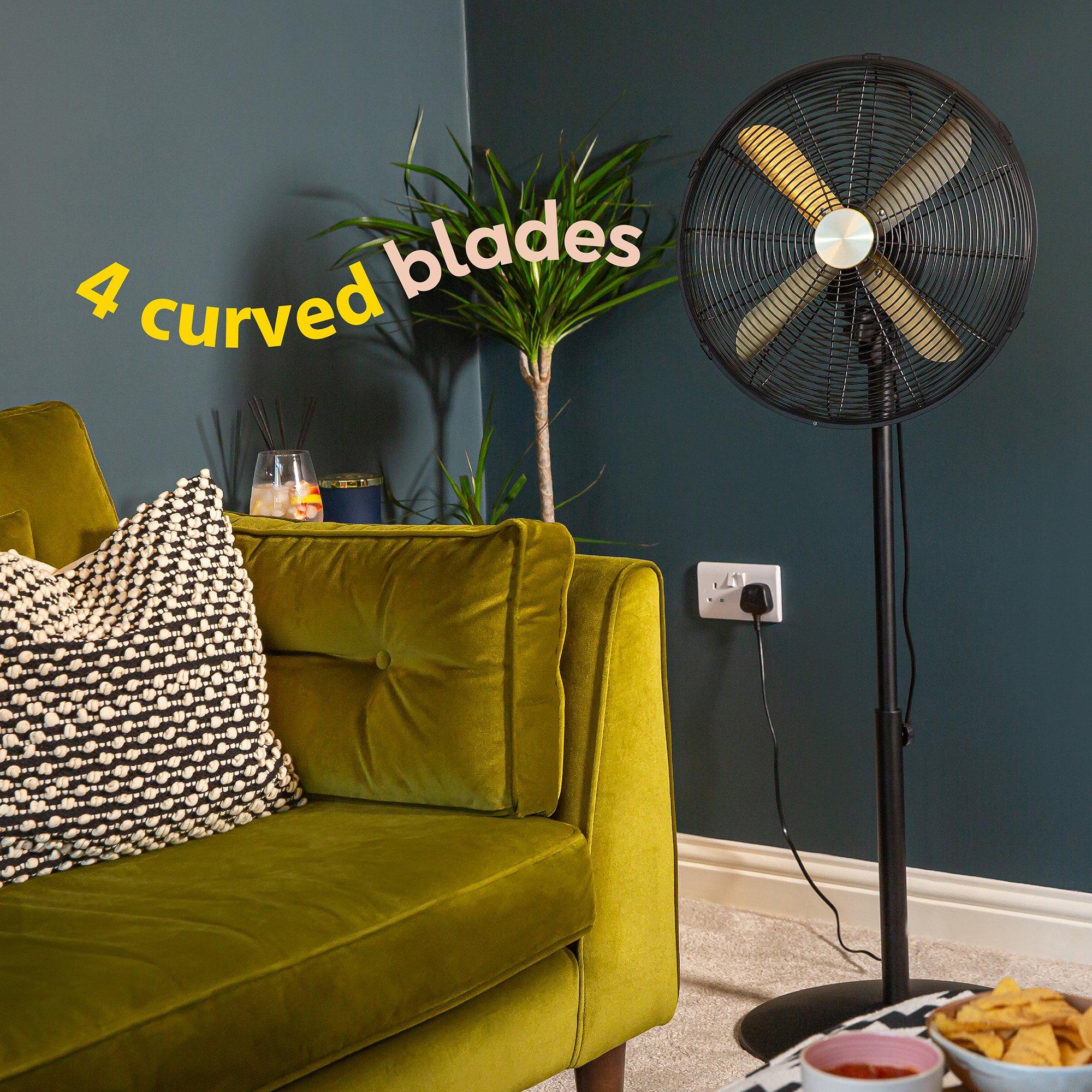 Black - Russell Hobbs - RHMPF1601BG 16” Metal Pedestal Fan - 4