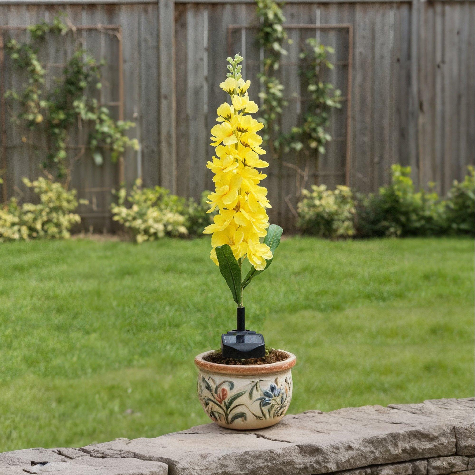 Yellow - Streetwize - Yellow Delphinium Solar Lights - Sunshine - 1