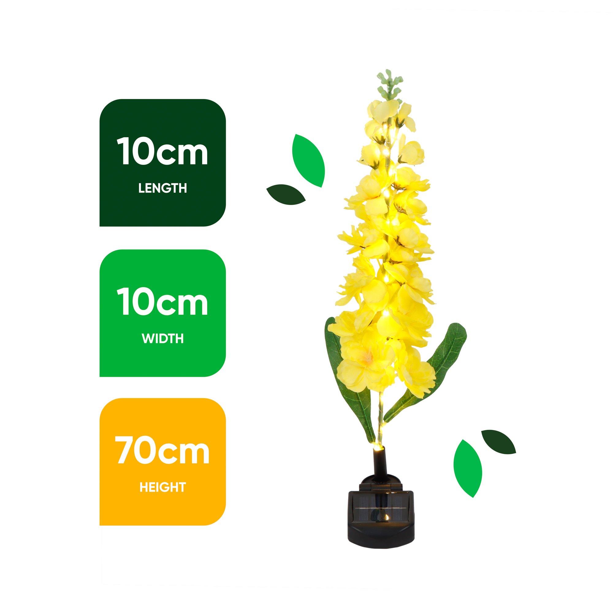 Yellow - Streetwize - Yellow Delphinium Solar Lights - Sunshine - 3