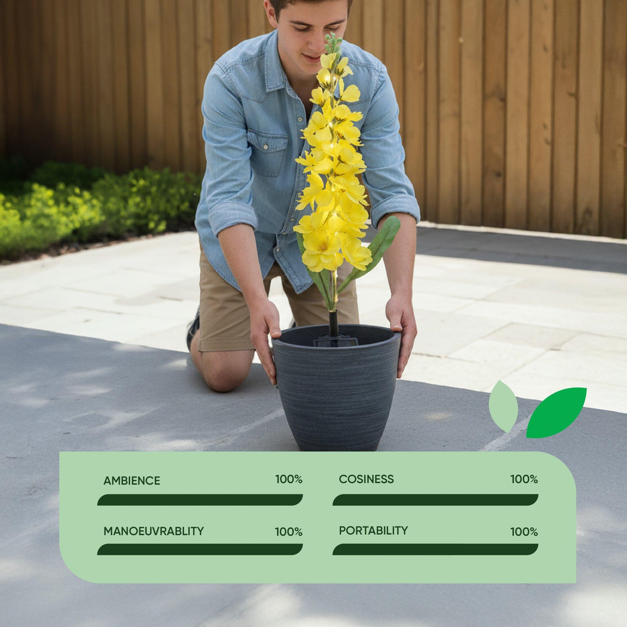 Yellow - Streetwize - Yellow Delphinium Solar Lights - Sunshine - 6