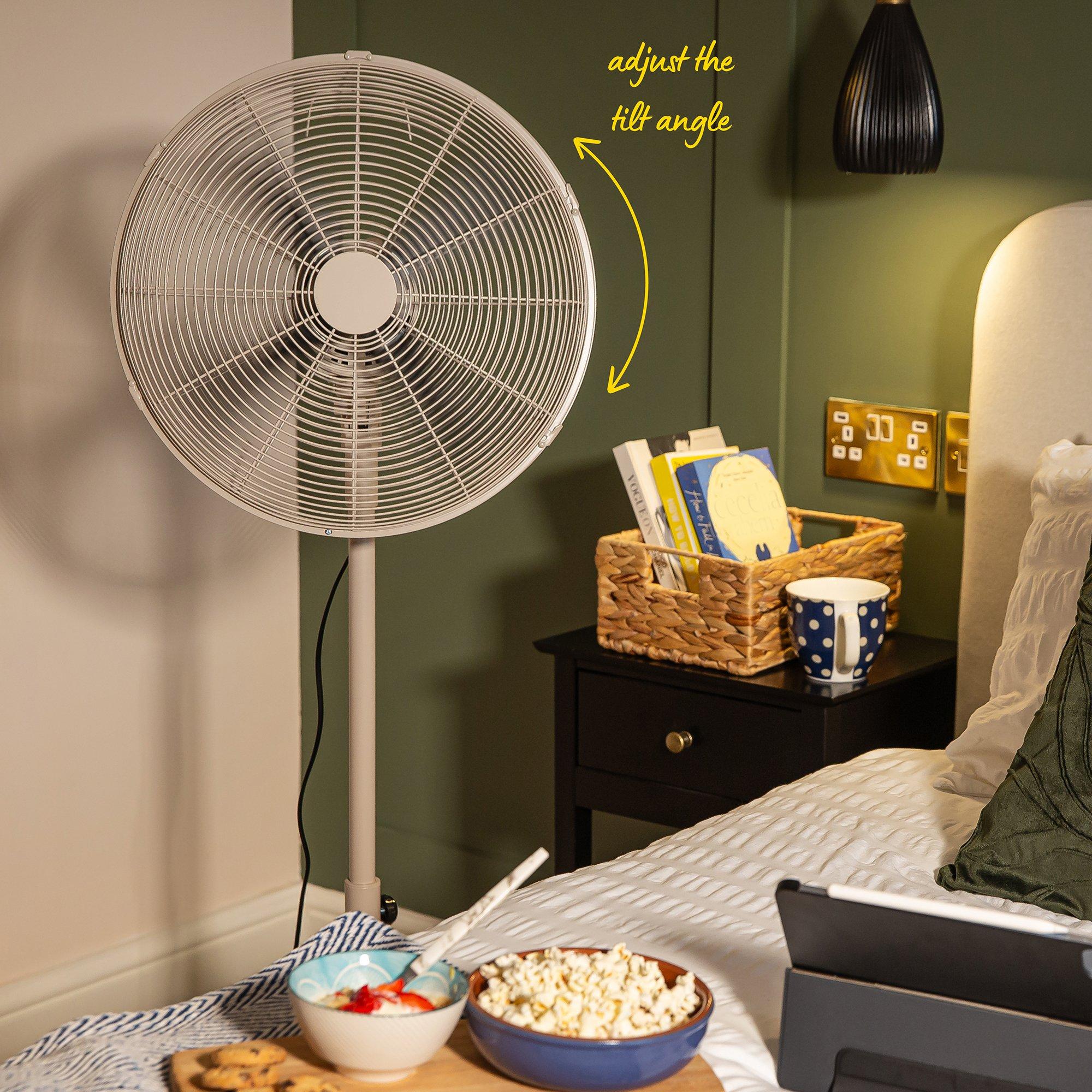 Greige And Blac - Russell Hobbs - RHMPF1601GR 16” Metal Pedestal Fan in Greige - 7