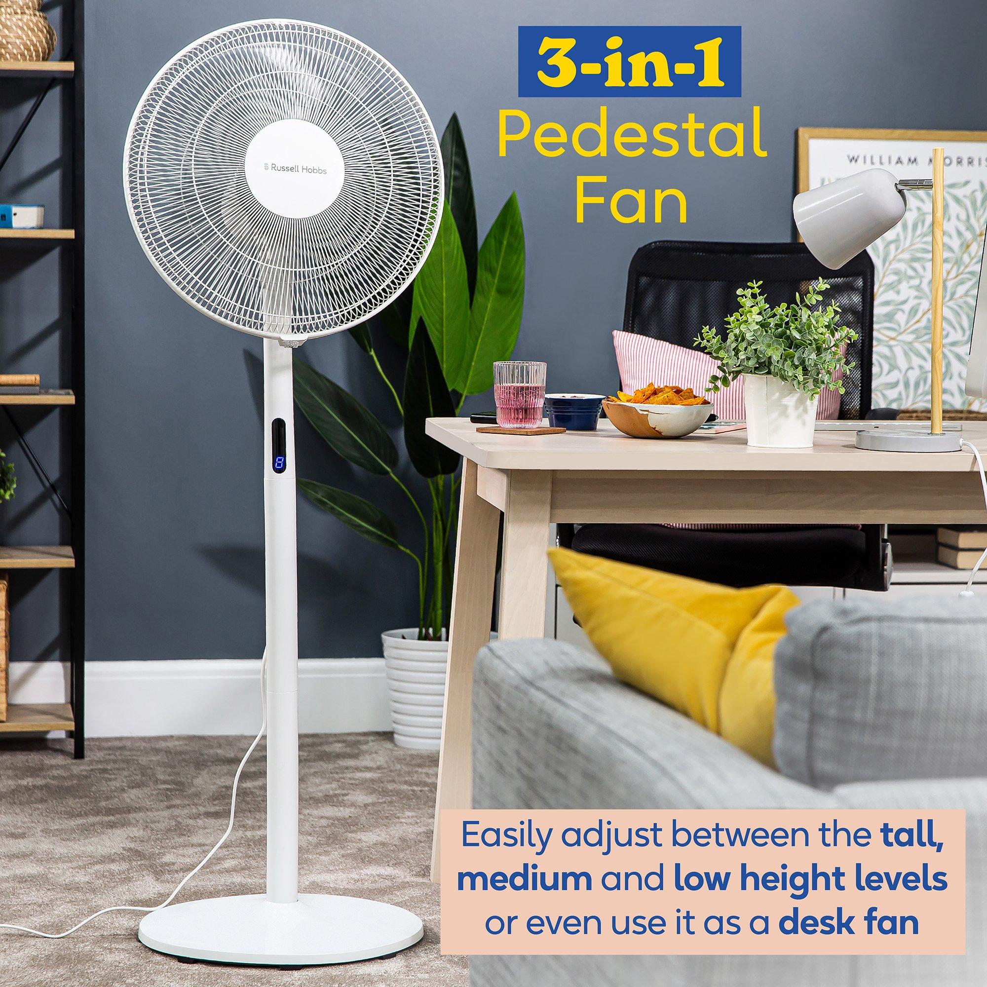 White - Russell Hobbs - RHMPF3IN1 3-in-1 Pedestal Fan in White - 2