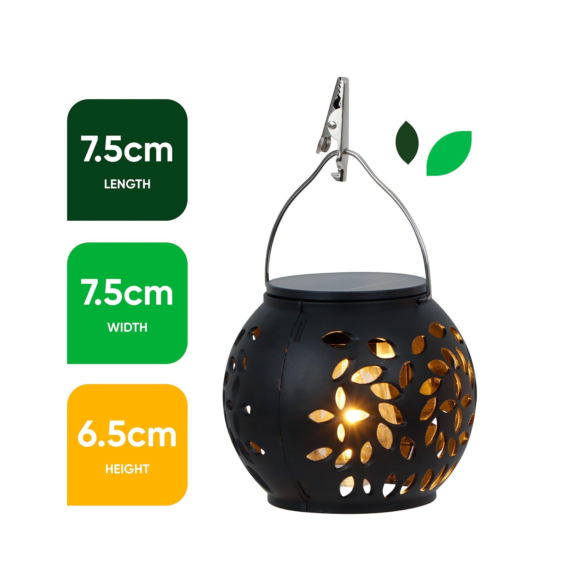Black - Streetwize - Versatile Solar Lanterns - Hang or Display 4-Pack - 3