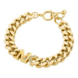 Michael Kors 14K Gold Plated Brass Pave Curb Link Bracelet