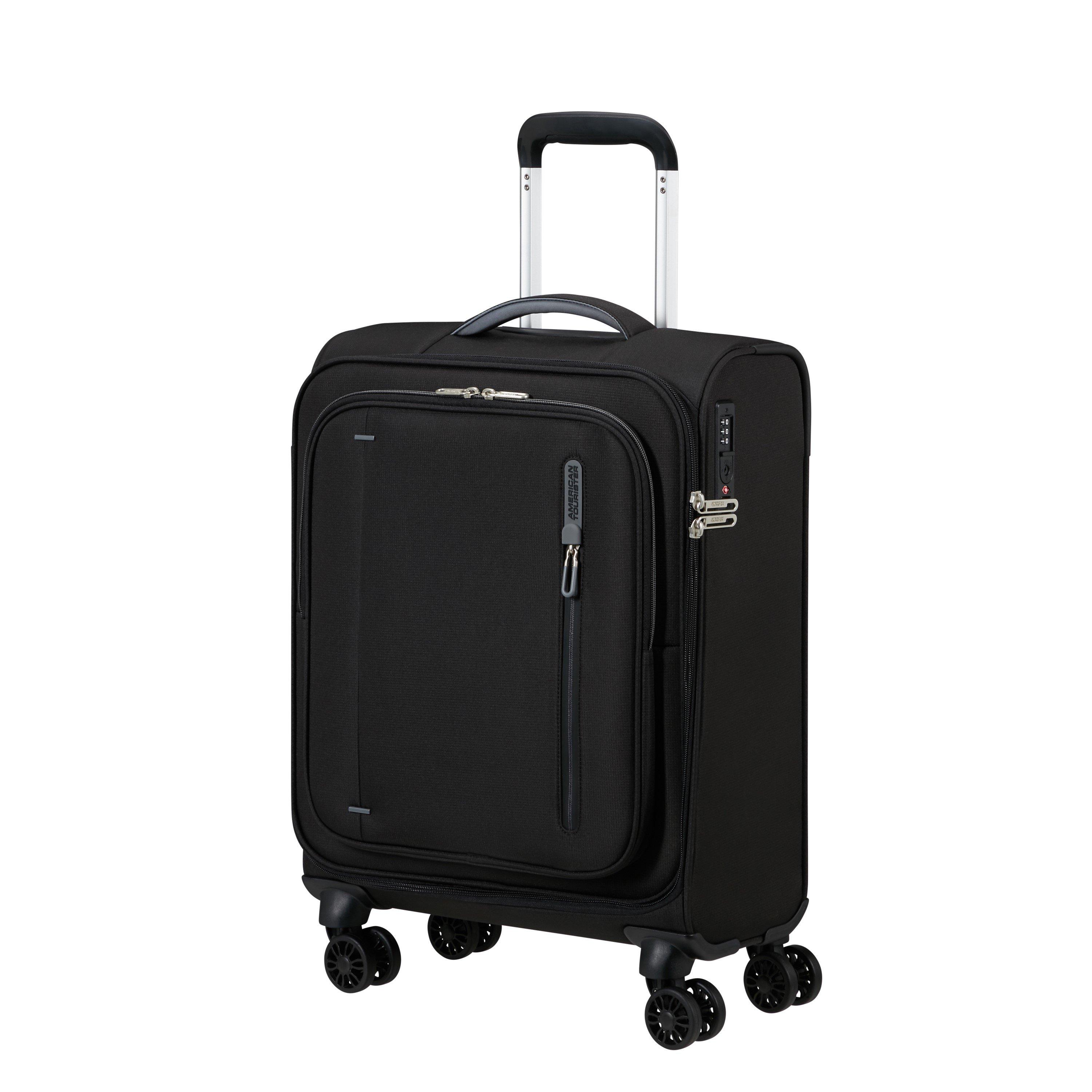 American Tourister  Cloudrider Spinner 55X40x20cm Tsa Cabin Soft Suitcase - Jet Black