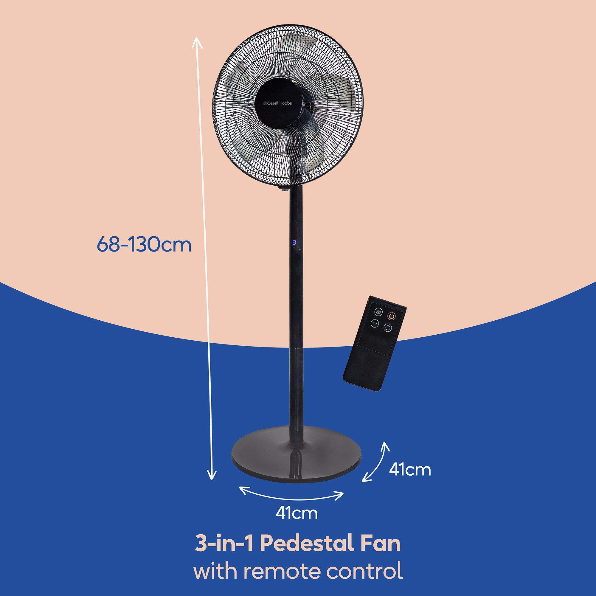 Black - Russell Hobbs - RHMPF3IN1B 3-in-1 Pedestal Fan in Black - 2