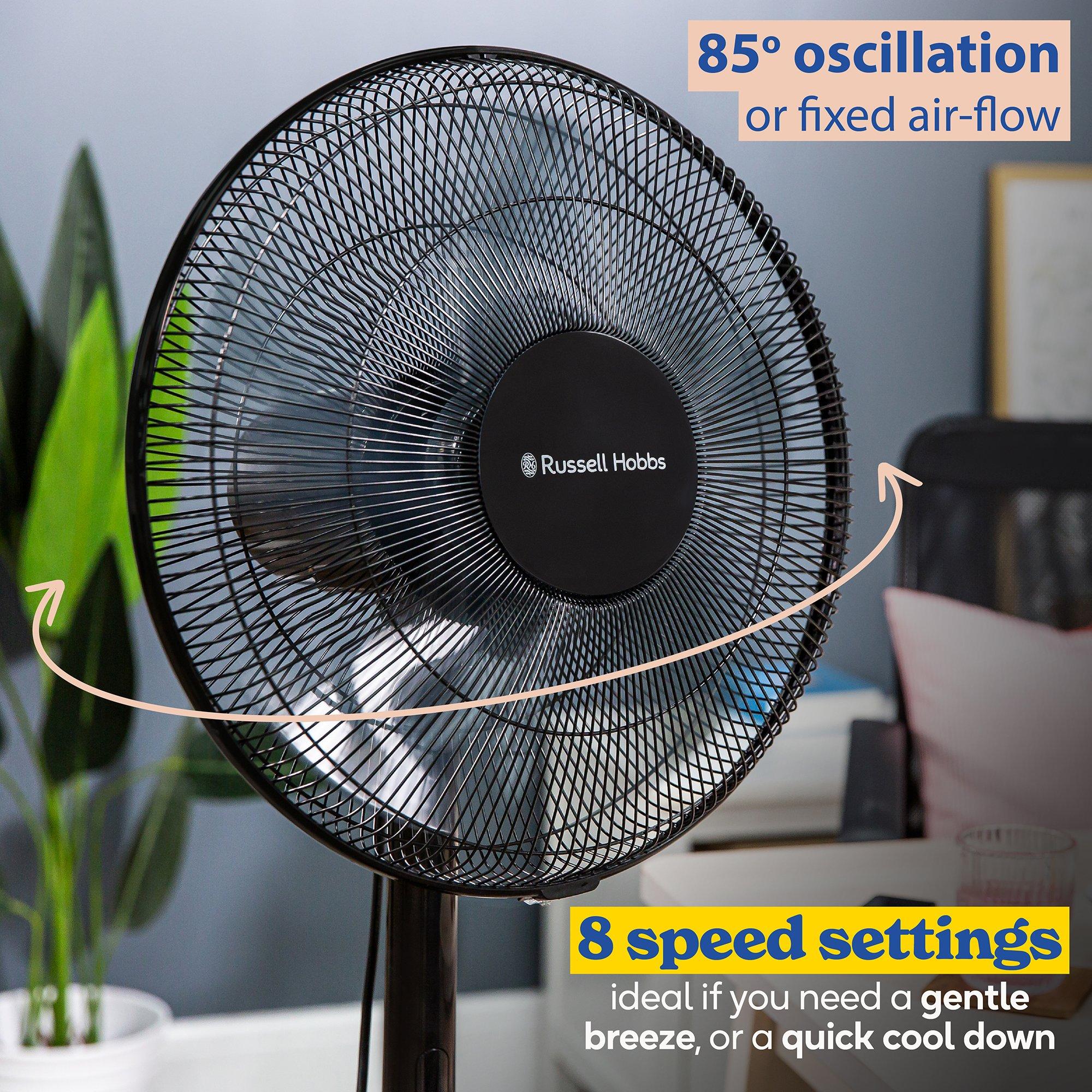 Black - Russell Hobbs - RHMPF3IN1B 3-in-1 Pedestal Fan in Black - 4