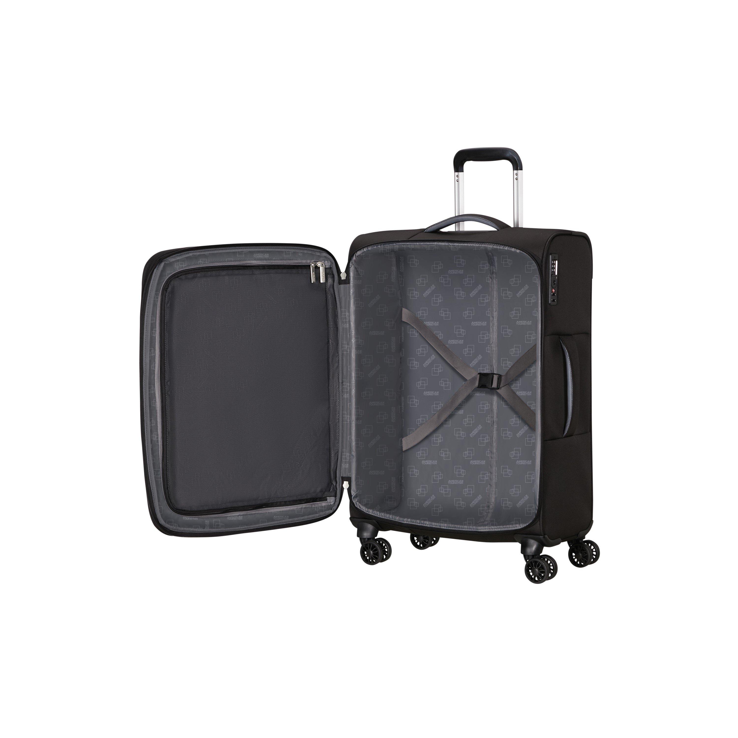 Jet Black - American Tourister - Cloudrider Spinner 67x44x26/28cm EXP TSA Medium Soft Suitcase - 2