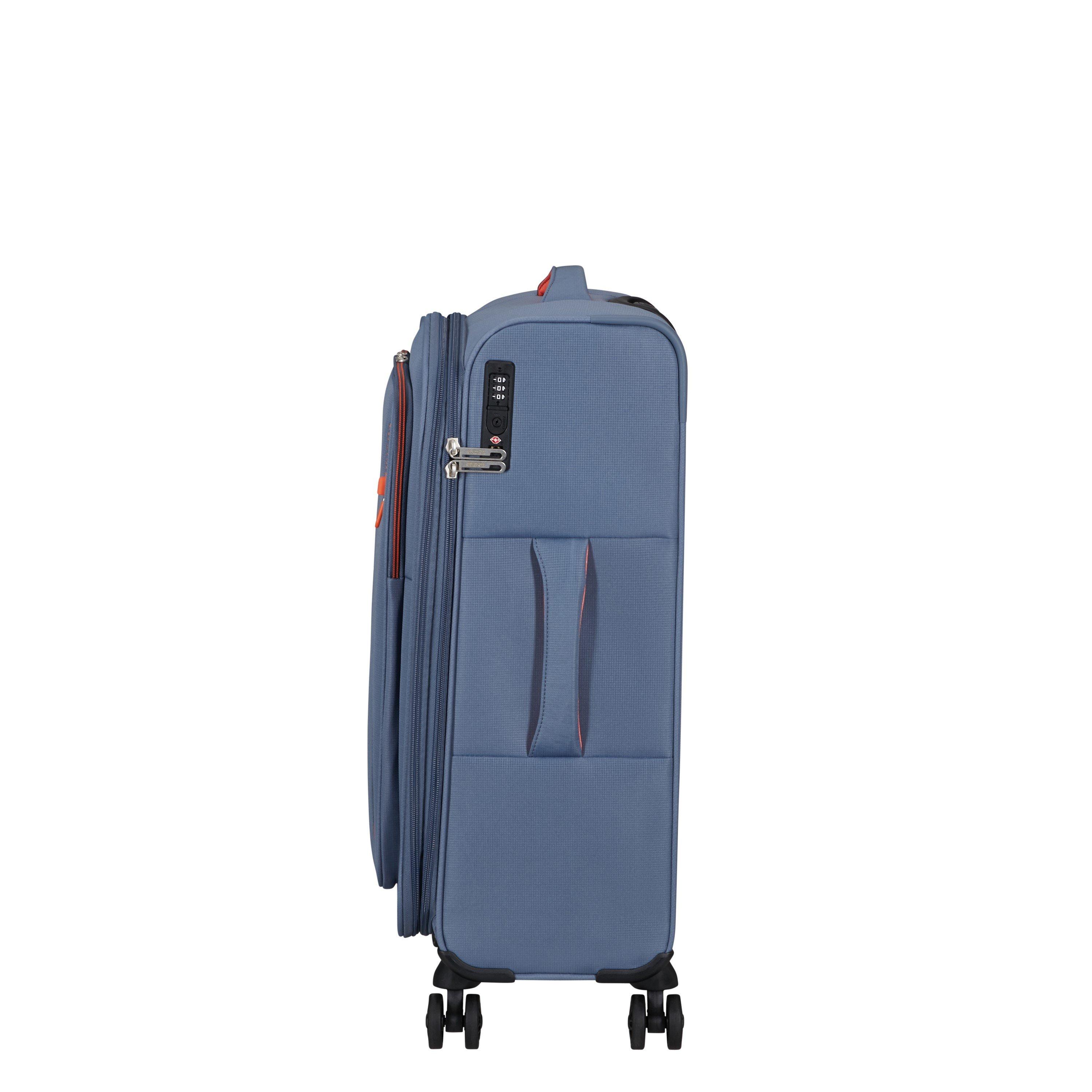 Stone Blue - American Tourister - Cloudrider Spinner 67x44x26/28cm EXP TSA Medium Soft Suitcase - 6