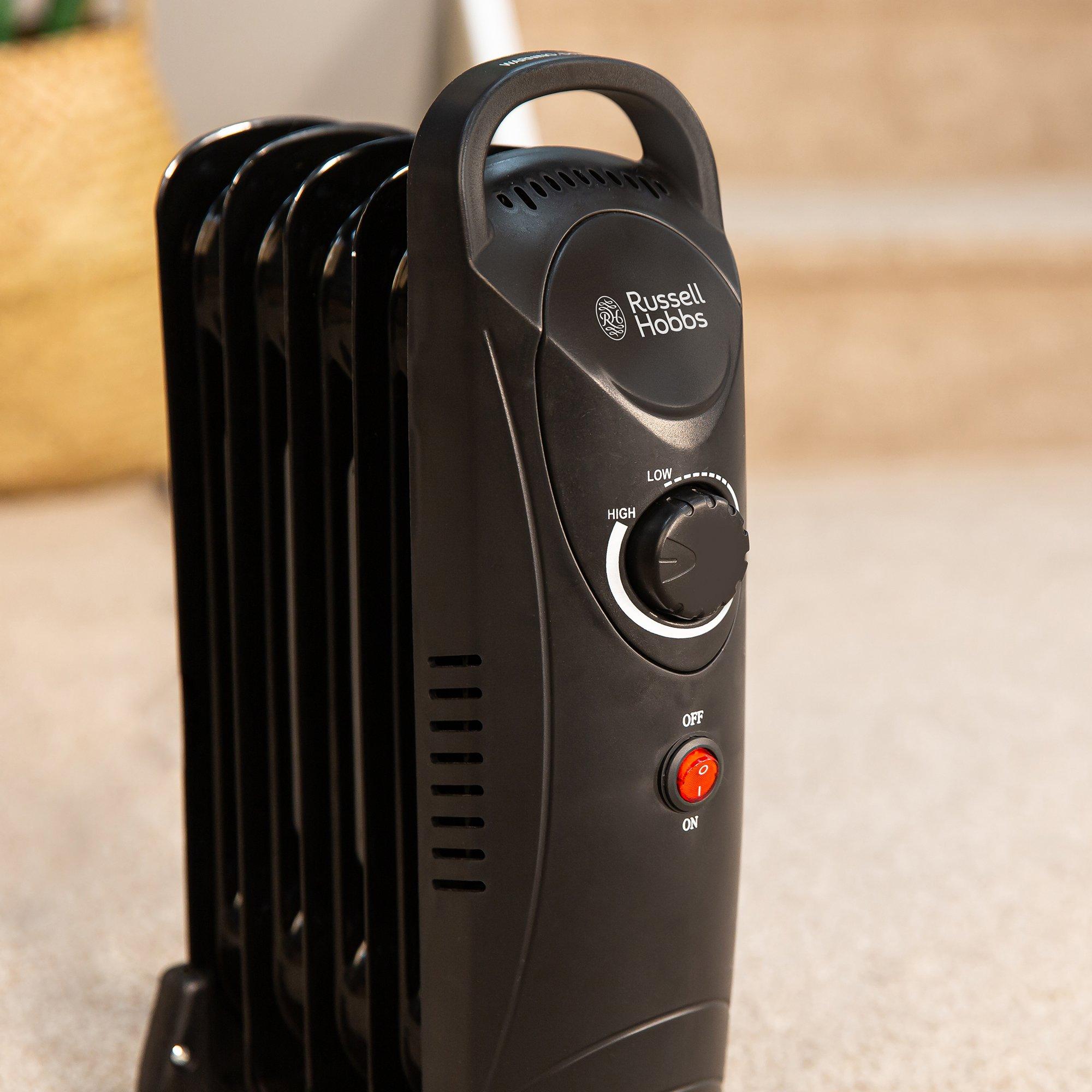 Black - Russell Hobbs - RHOFR3001 5 Fin Oil Filled Radiator in Black - 3