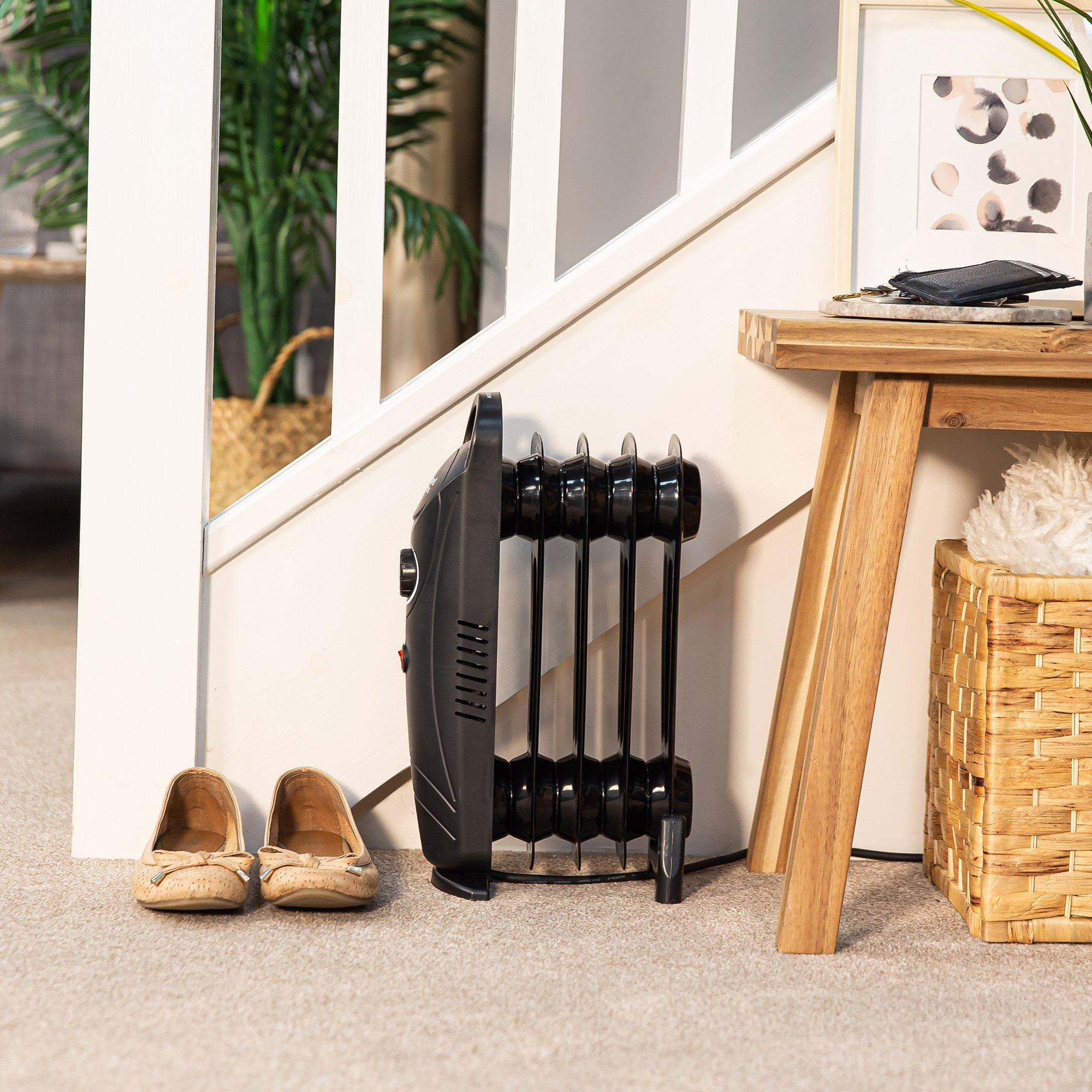 Black - Russell Hobbs - RHOFR3001 5 Fin Oil Filled Radiator in Black - 4