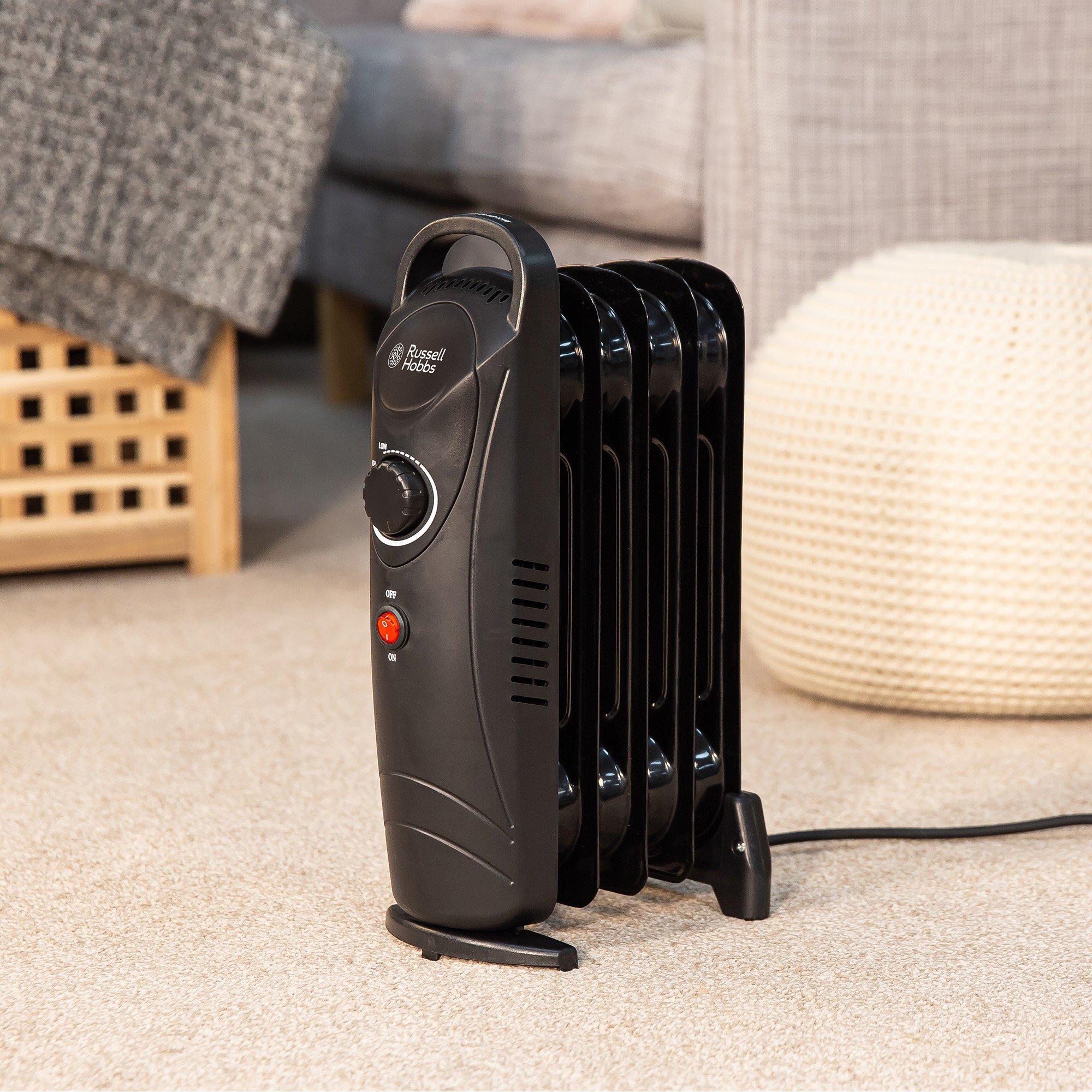 Black - Russell Hobbs - RHOFR3001 5 Fin Oil Filled Radiator in Black - 5