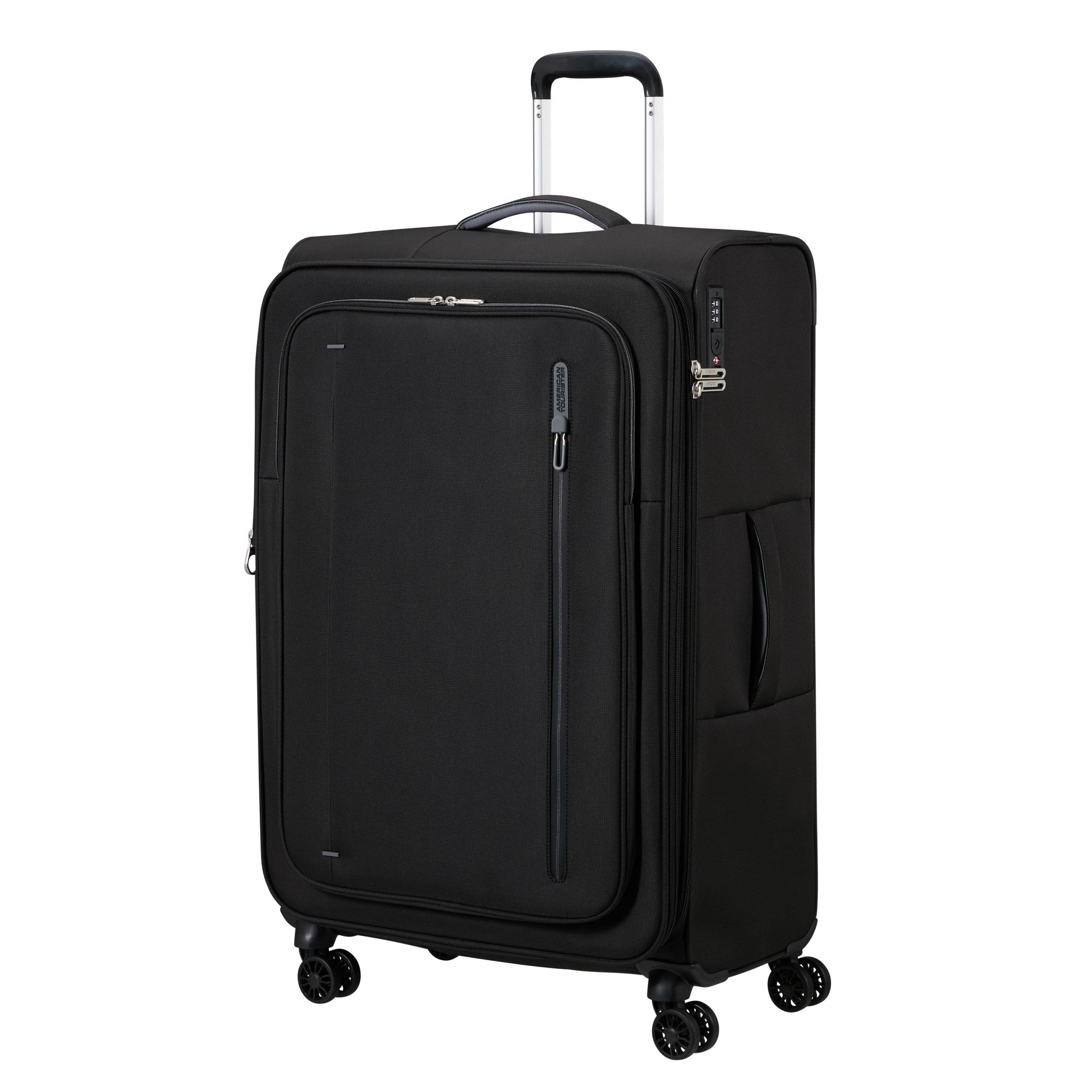 Jet Black - American Tourister - Cloudrider Spinner 78.5x49x30/32cm EXP TSA Large Soft Suitcase - 1