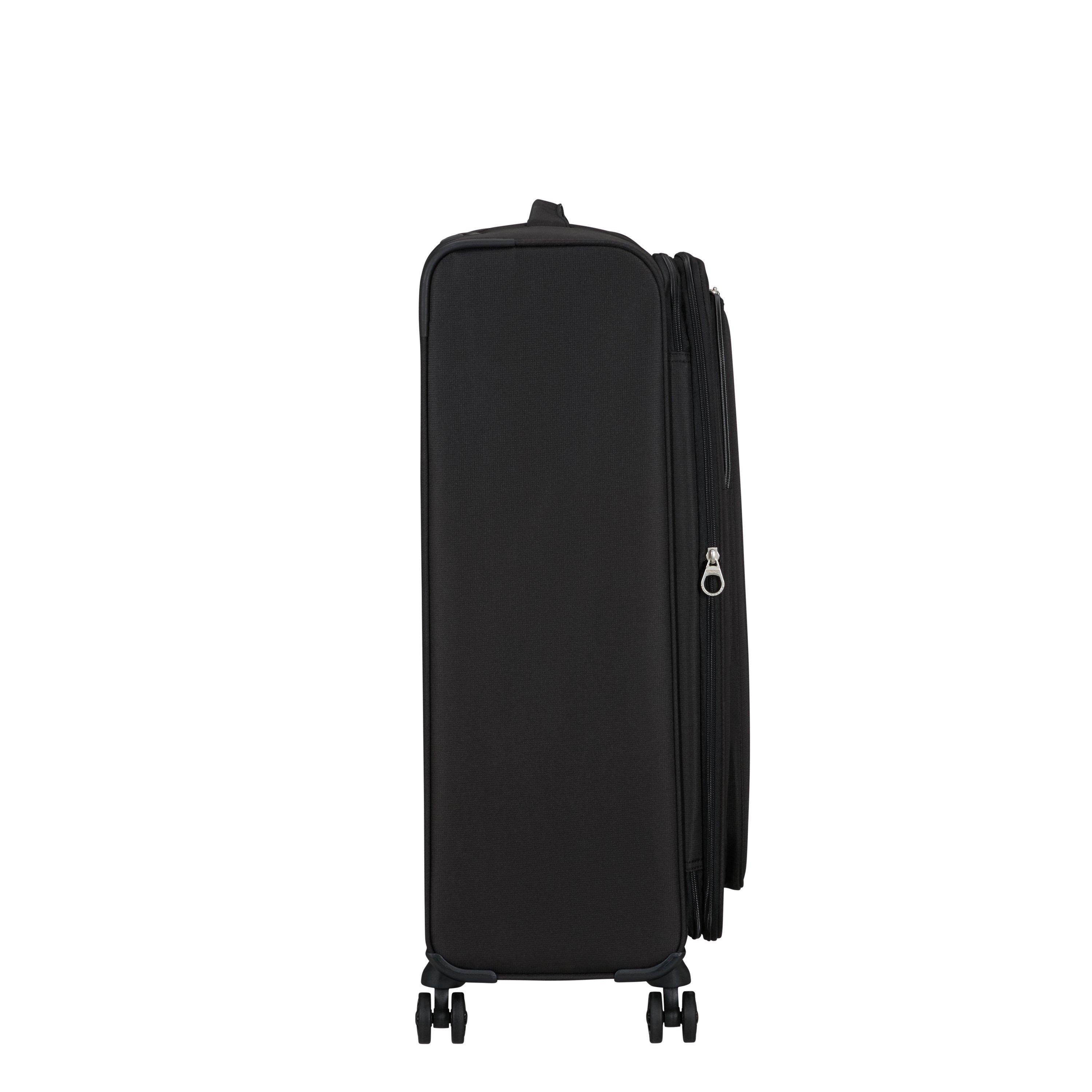 Jet Black - American Tourister - Cloudrider Spinner 78.5x49x30/32cm EXP TSA Large Soft Suitcase - 3
