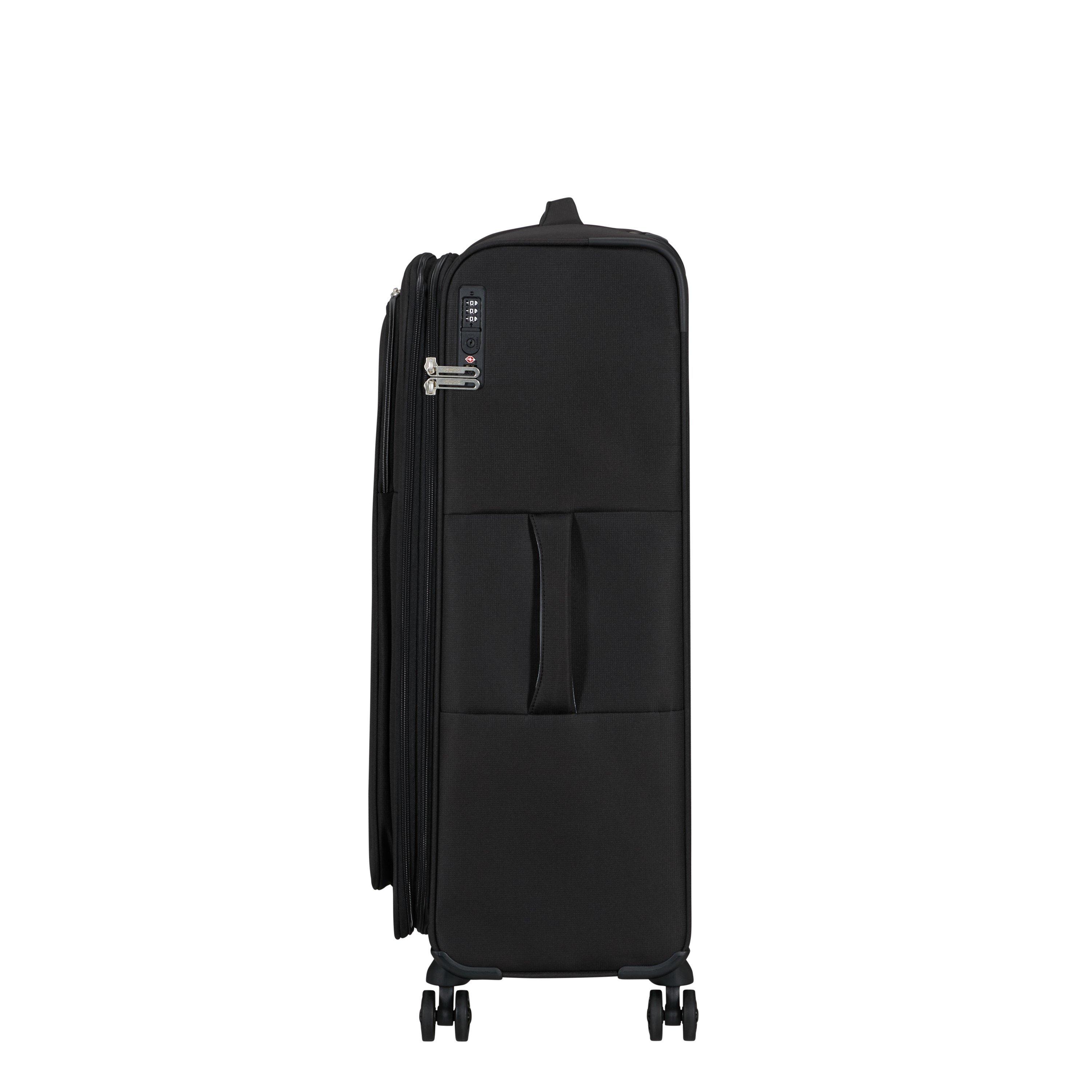 Jet Black - American Tourister - Cloudrider Spinner 78.5x49x30/32cm EXP TSA Large Soft Suitcase - 4
