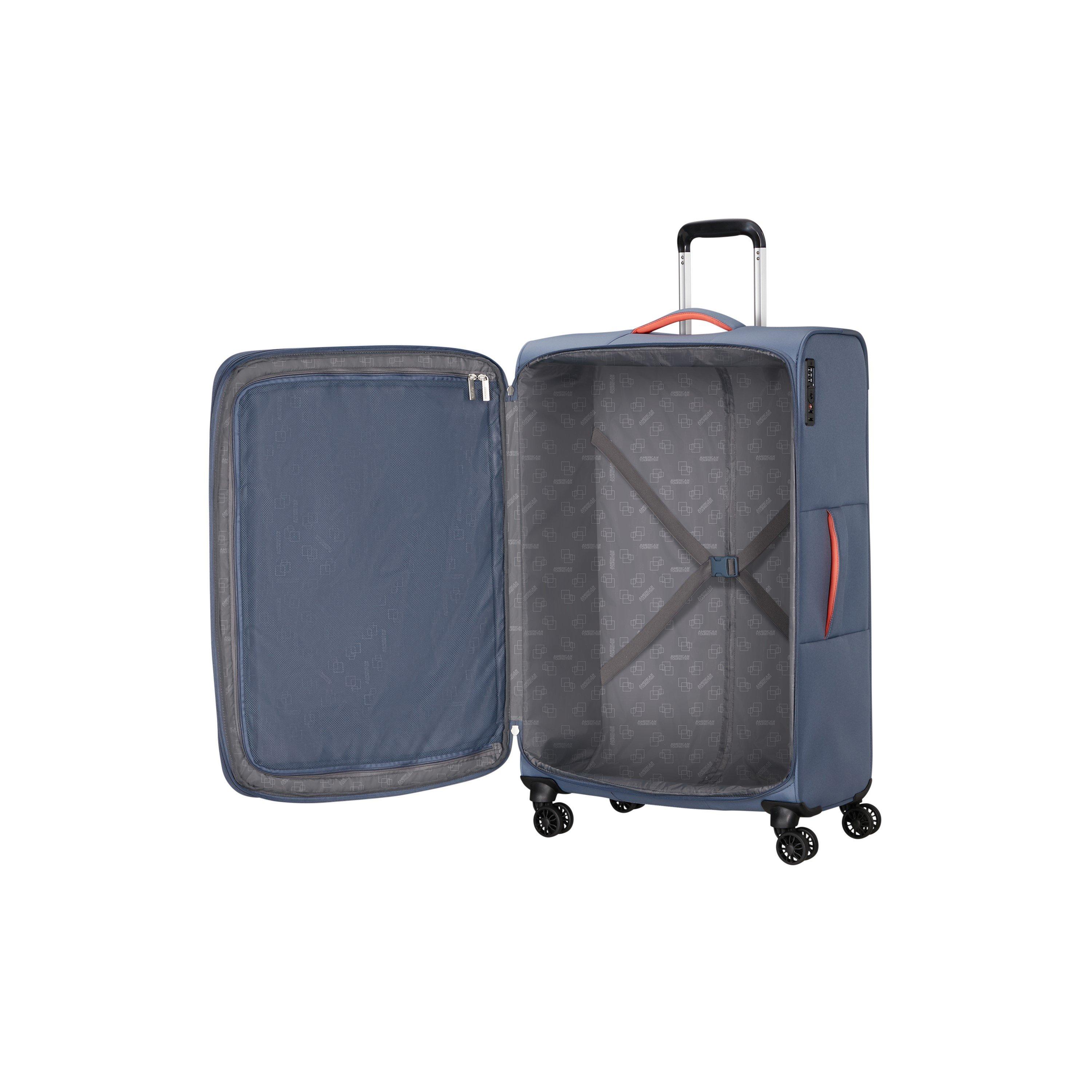 Stone Blue - American Tourister - Cloudrider Spinner 78.5x49x30/32cm EXP TSA Large Soft Suitcase - 3