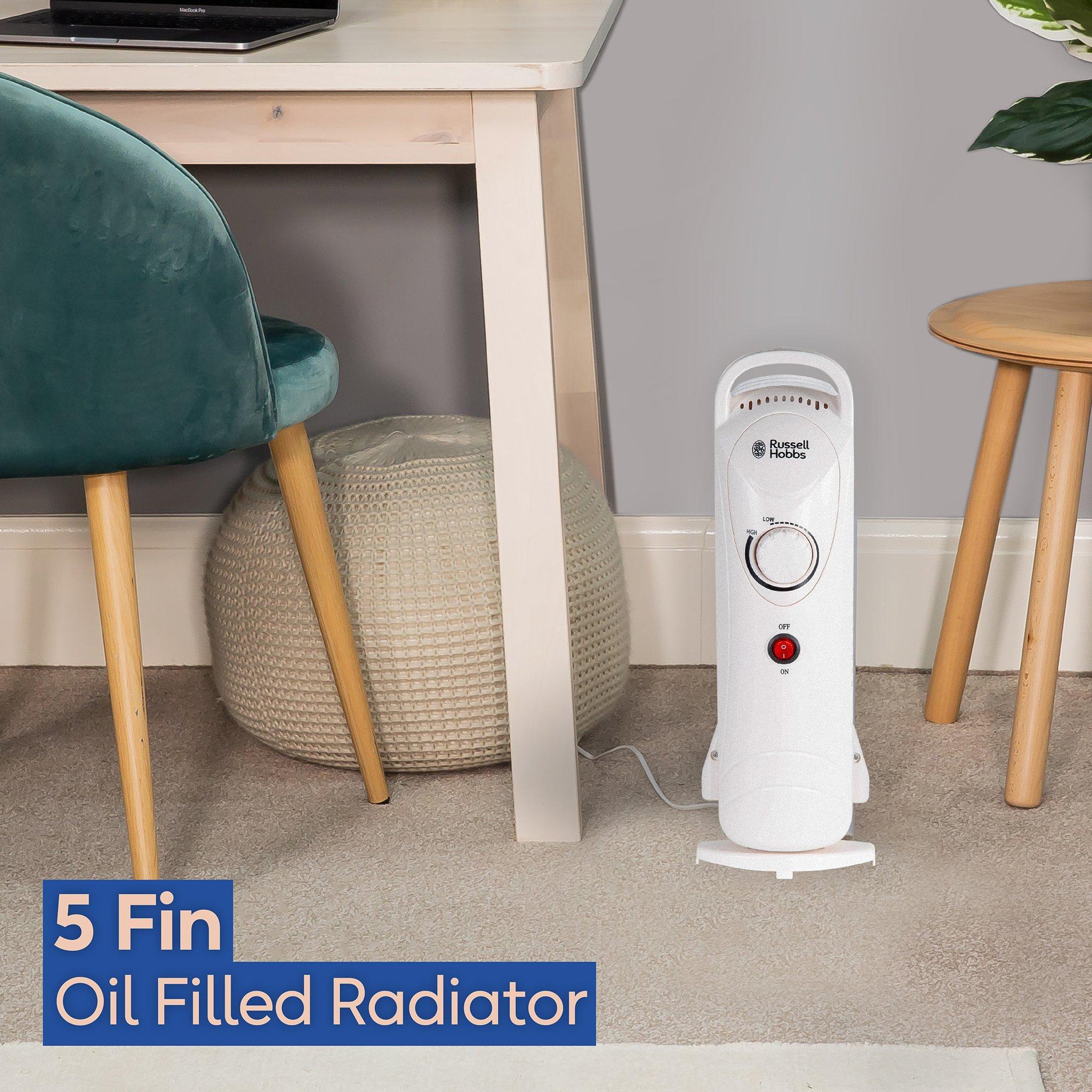 White - Russell Hobbs - RHOFR3001 5 Fin Oil Filled Radiator in White - 2