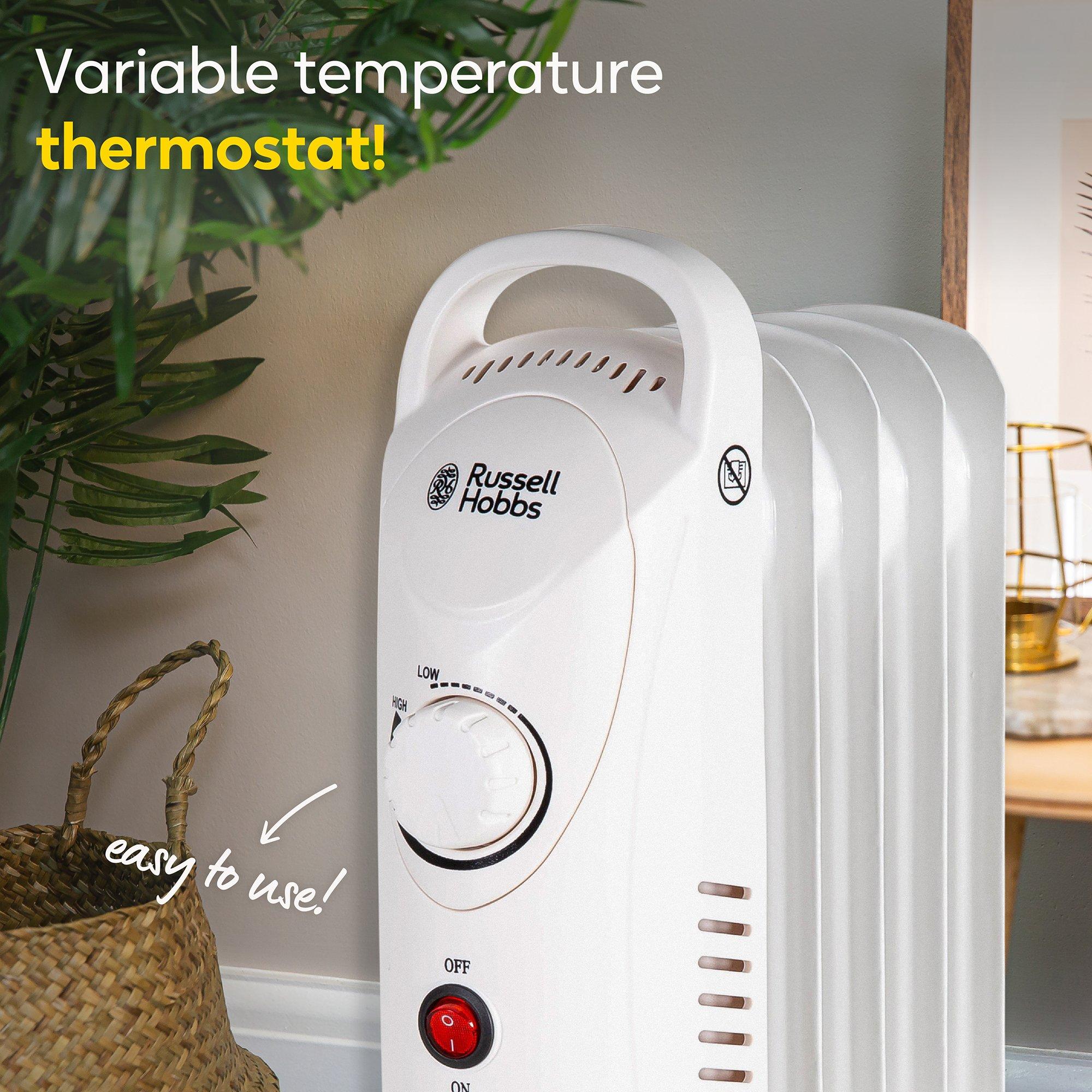 White - Russell Hobbs - RHOFR3001 5 Fin Oil Filled Radiator in White - 5
