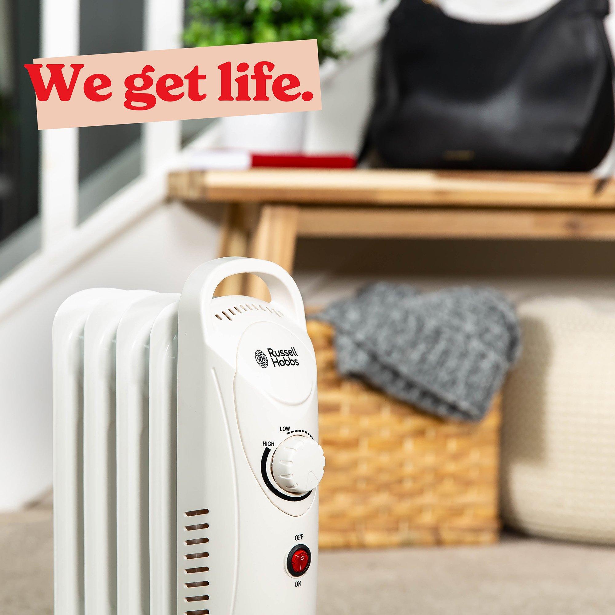White - Russell Hobbs - RHOFR3001 5 Fin Oil Filled Radiator in White - 7