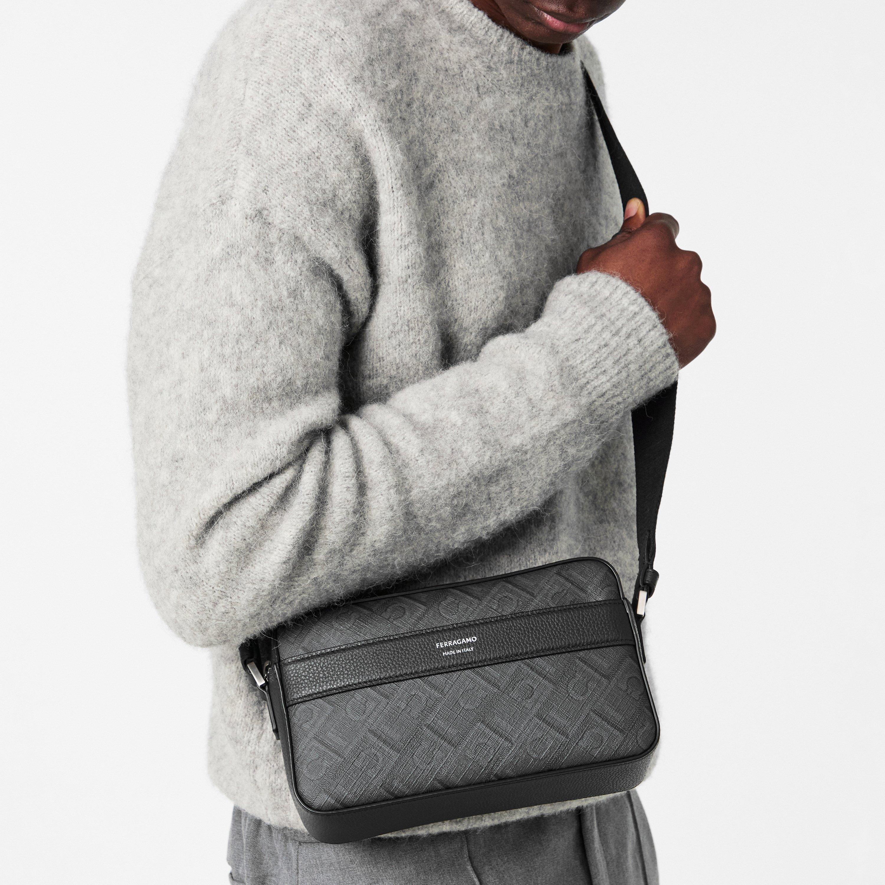 Nero/Grigio - Ferragamo - Men's Cross Body Bag - 3