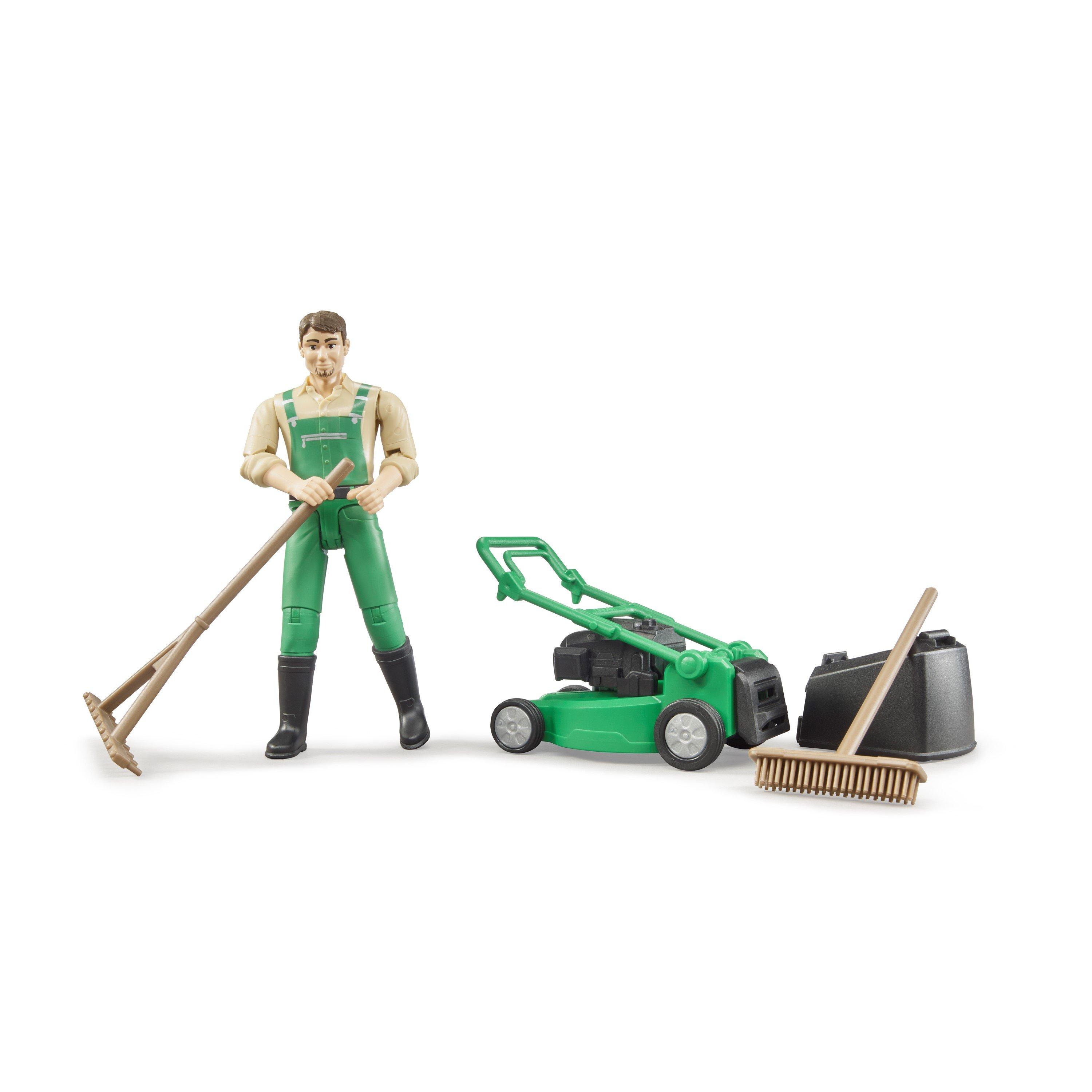 Bruder Bruder 1:16 bworld Gardener with lawn mower and eq | Sports Direct