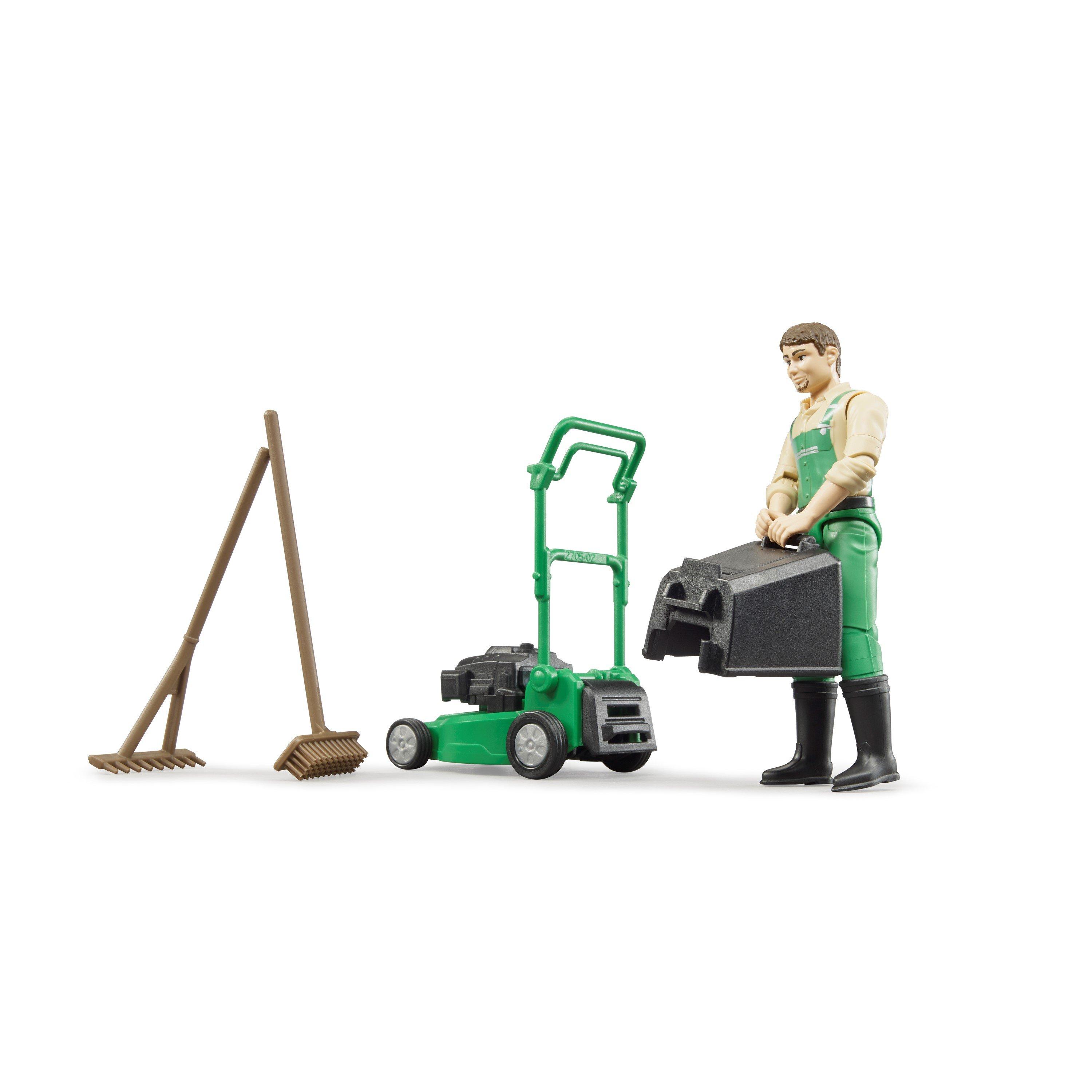 Bruder Bruder 1:16 bworld Gardener with lawn mower and eq | Sports Direct