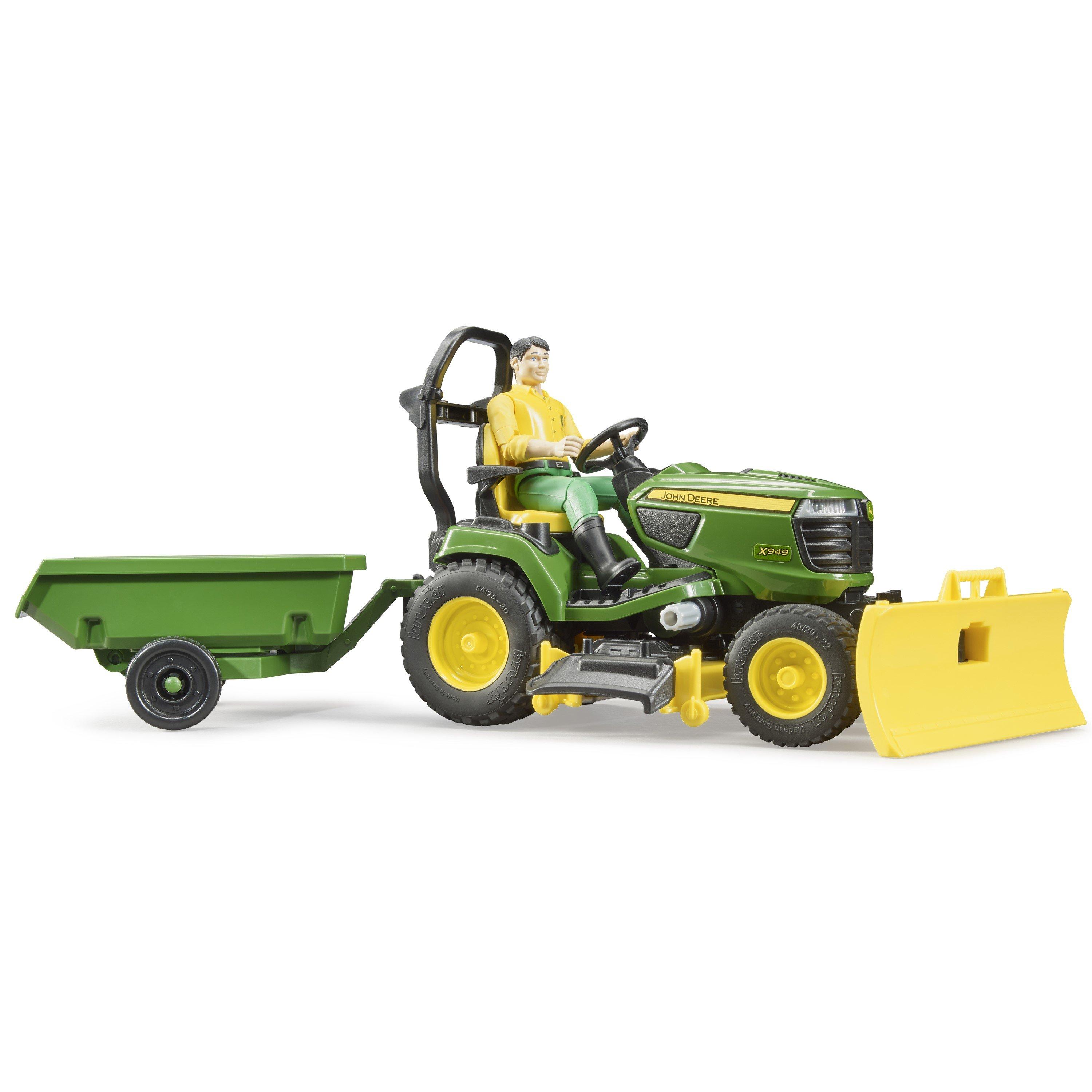 Multi - Bruder - John Deere Lawn tractor with trailer and gardener - 7