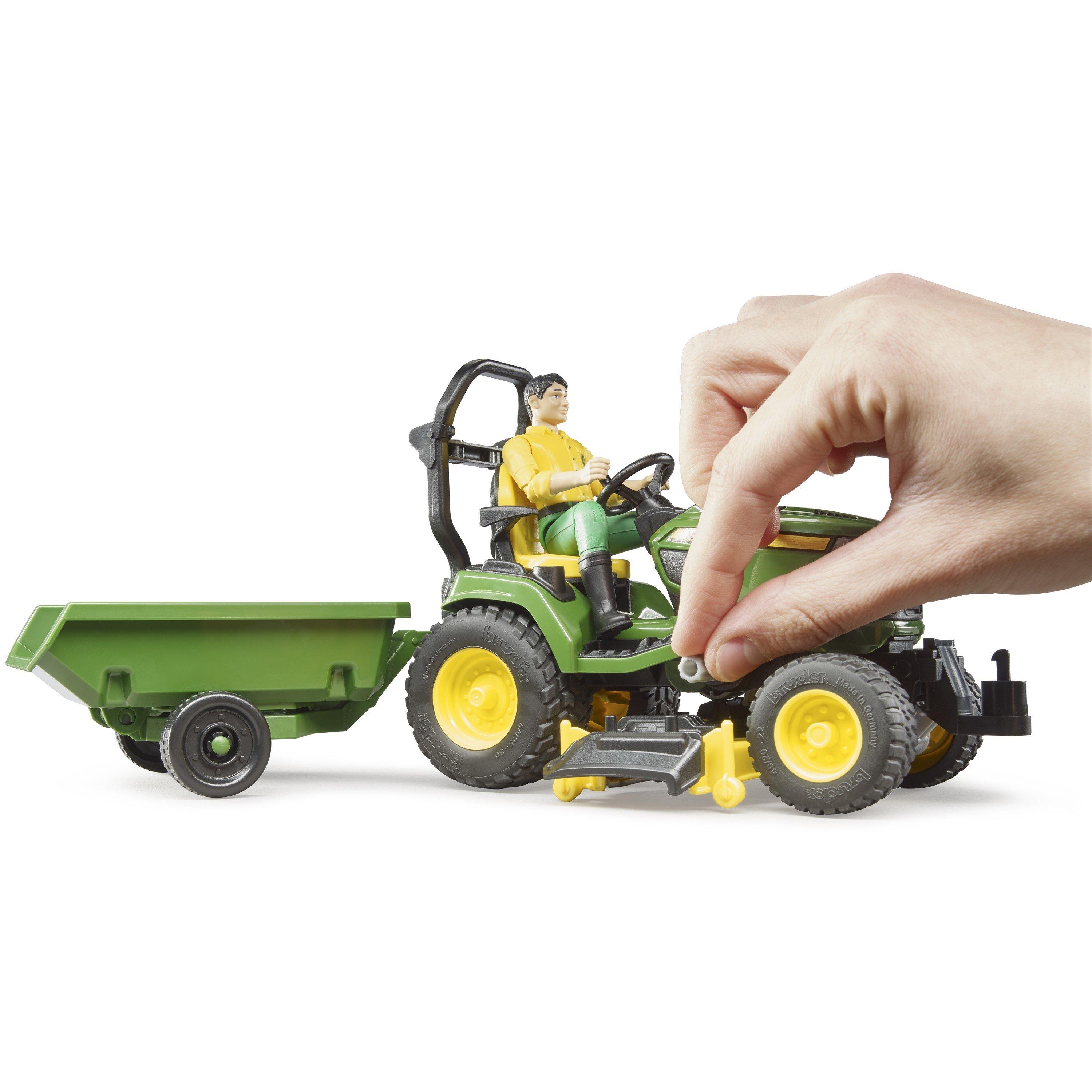 Multi - Bruder - John Deere Lawn tractor with trailer and gardener - 8