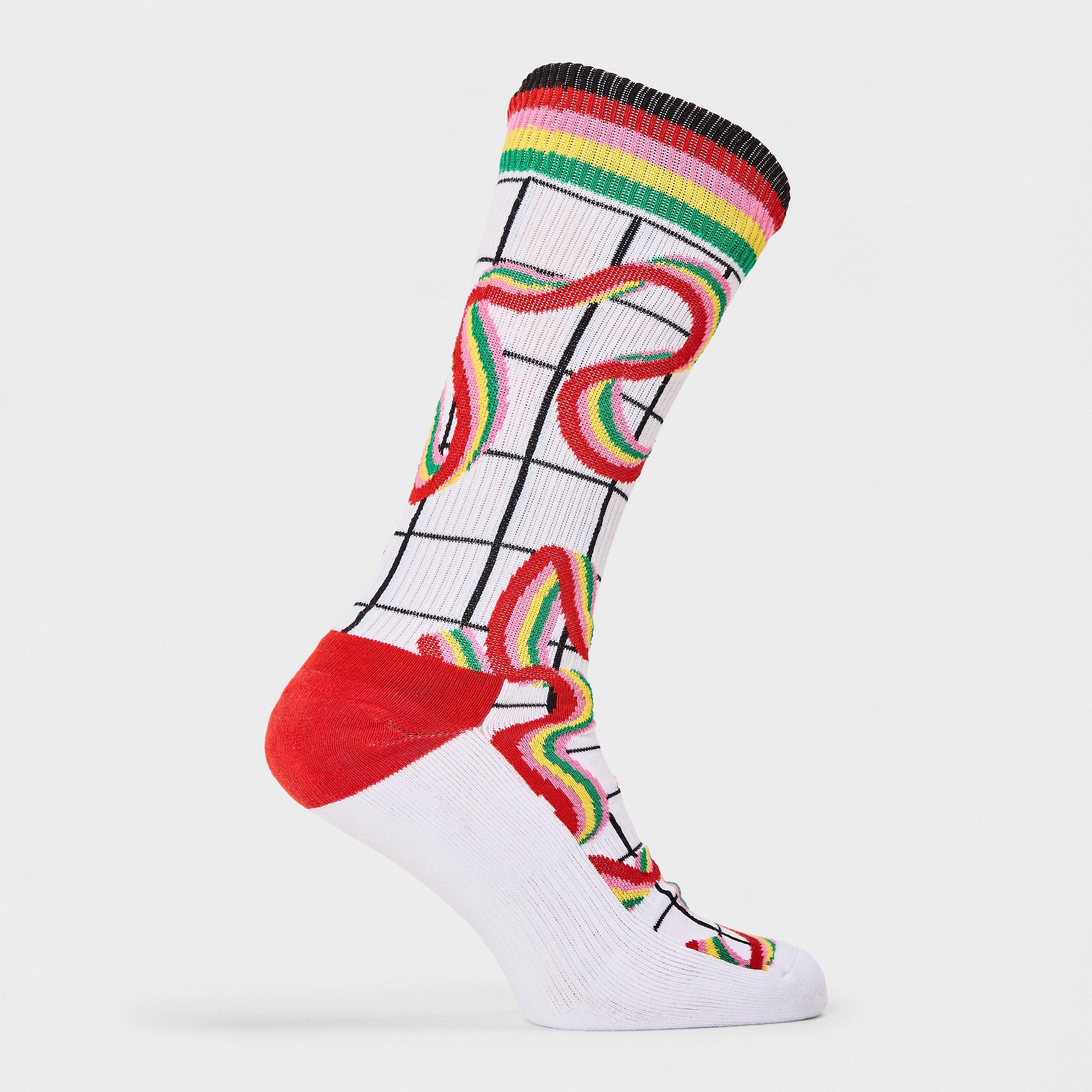 White - Happy Socks - Rainbow Crew Pop - 1