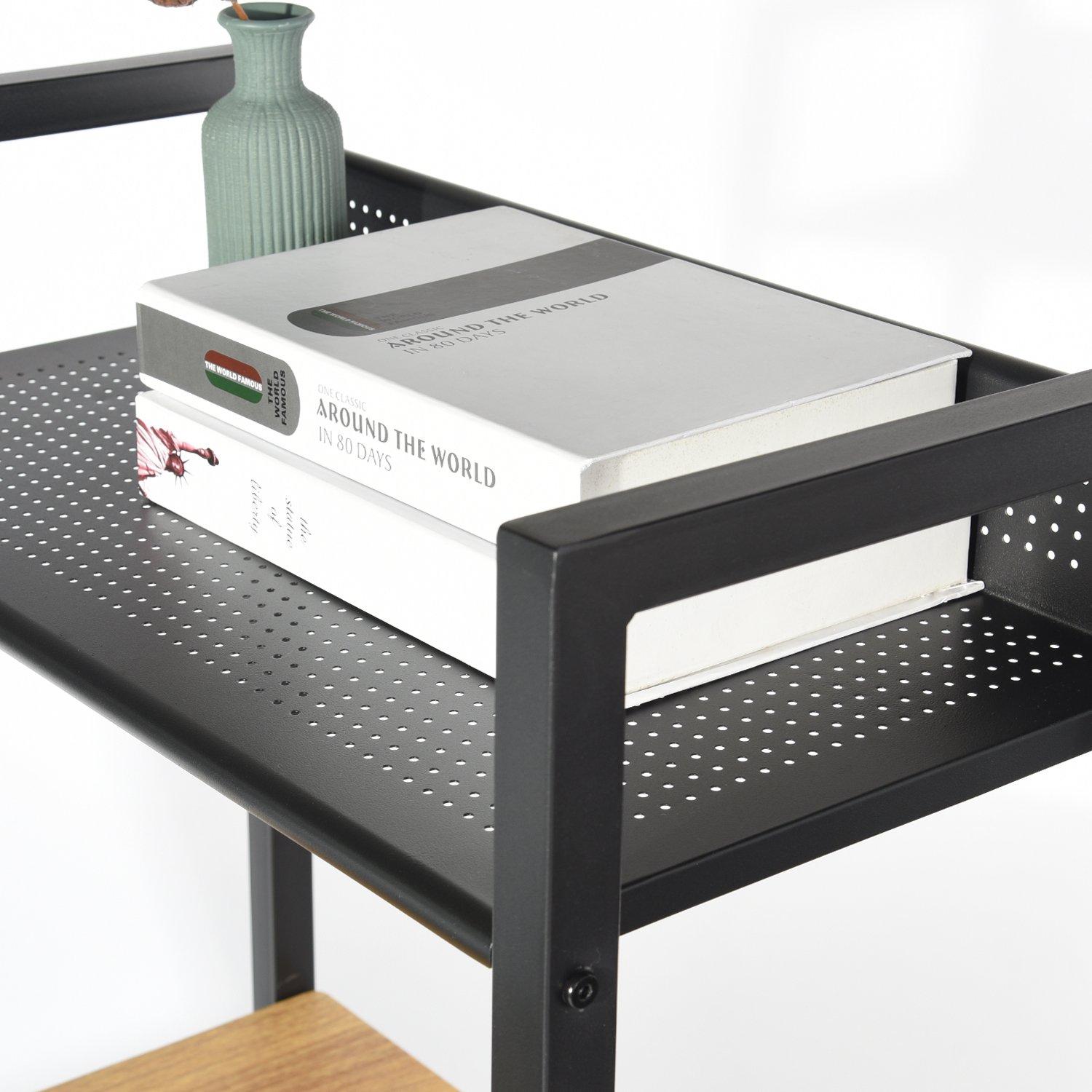 Brown - FurnitureR - Workstation Desk with Four Shelves - 7