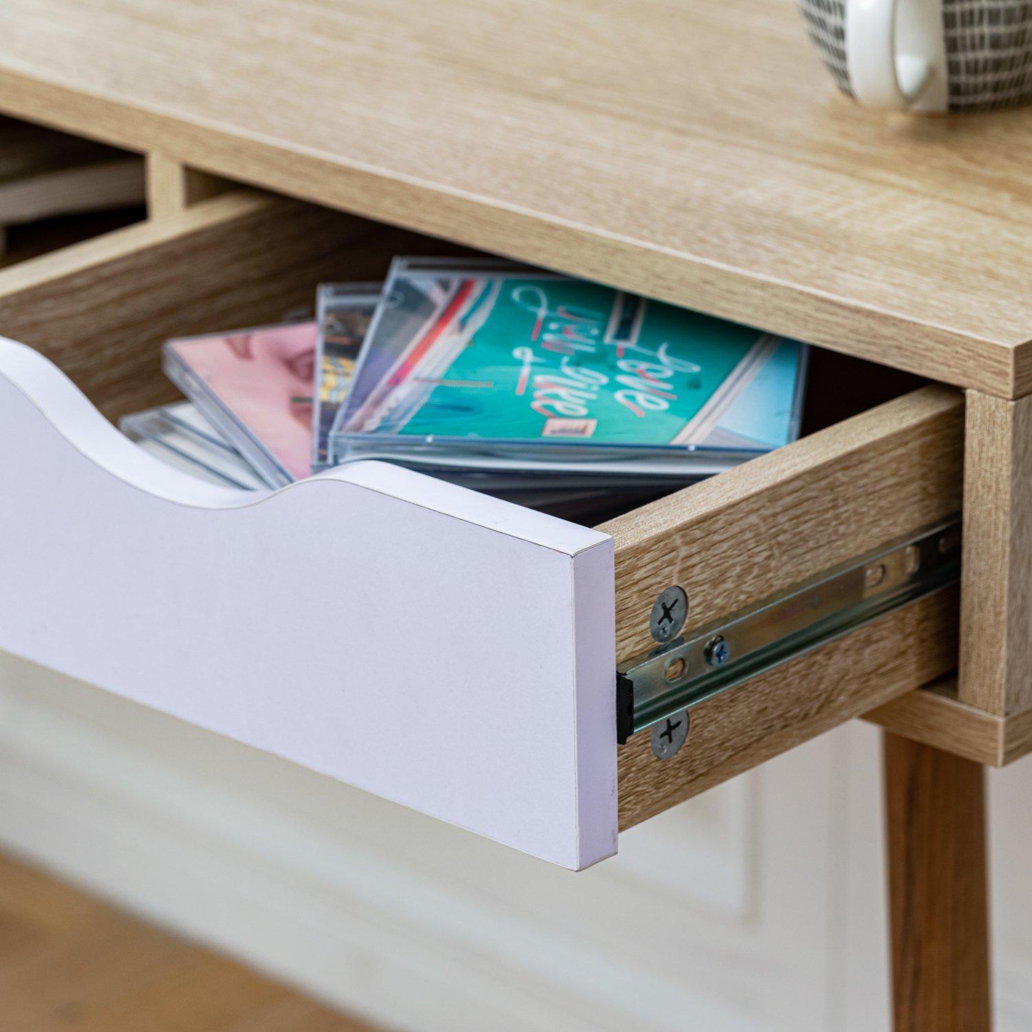 White - FurnitureR - Bosut 120cm Desk with Two Drawers - 4