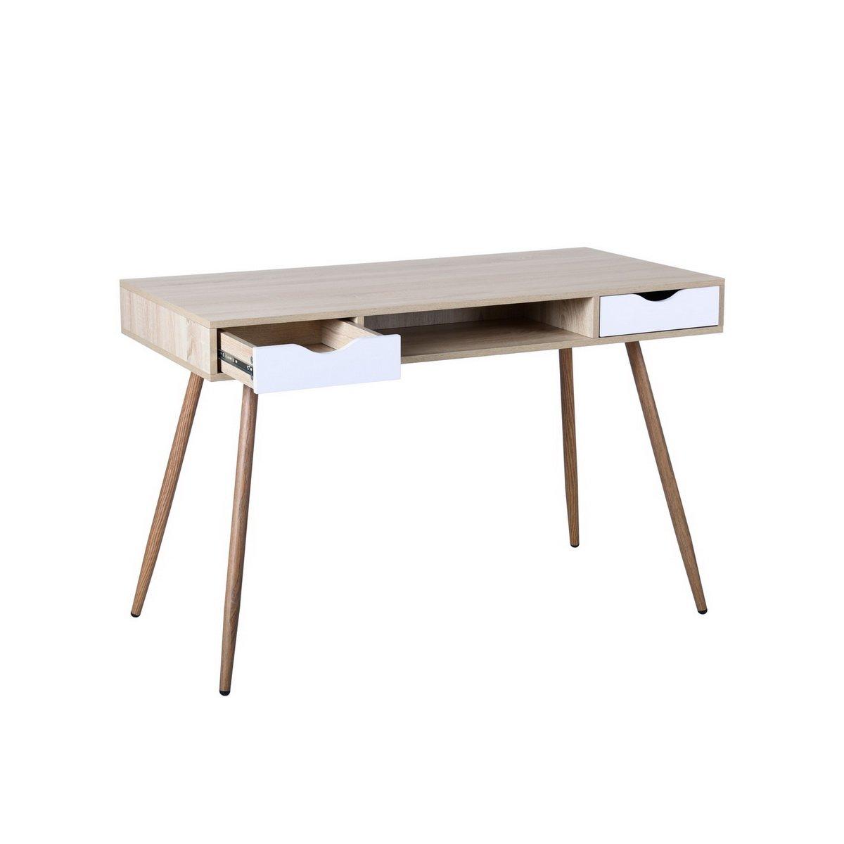 White - FurnitureR - Bosut 120cm Desk with Two Drawers - 7