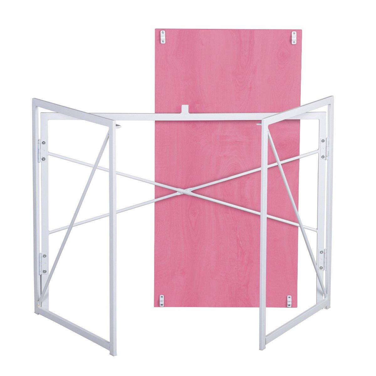 Pink White - FurnitureR - Foldable Desk - 6